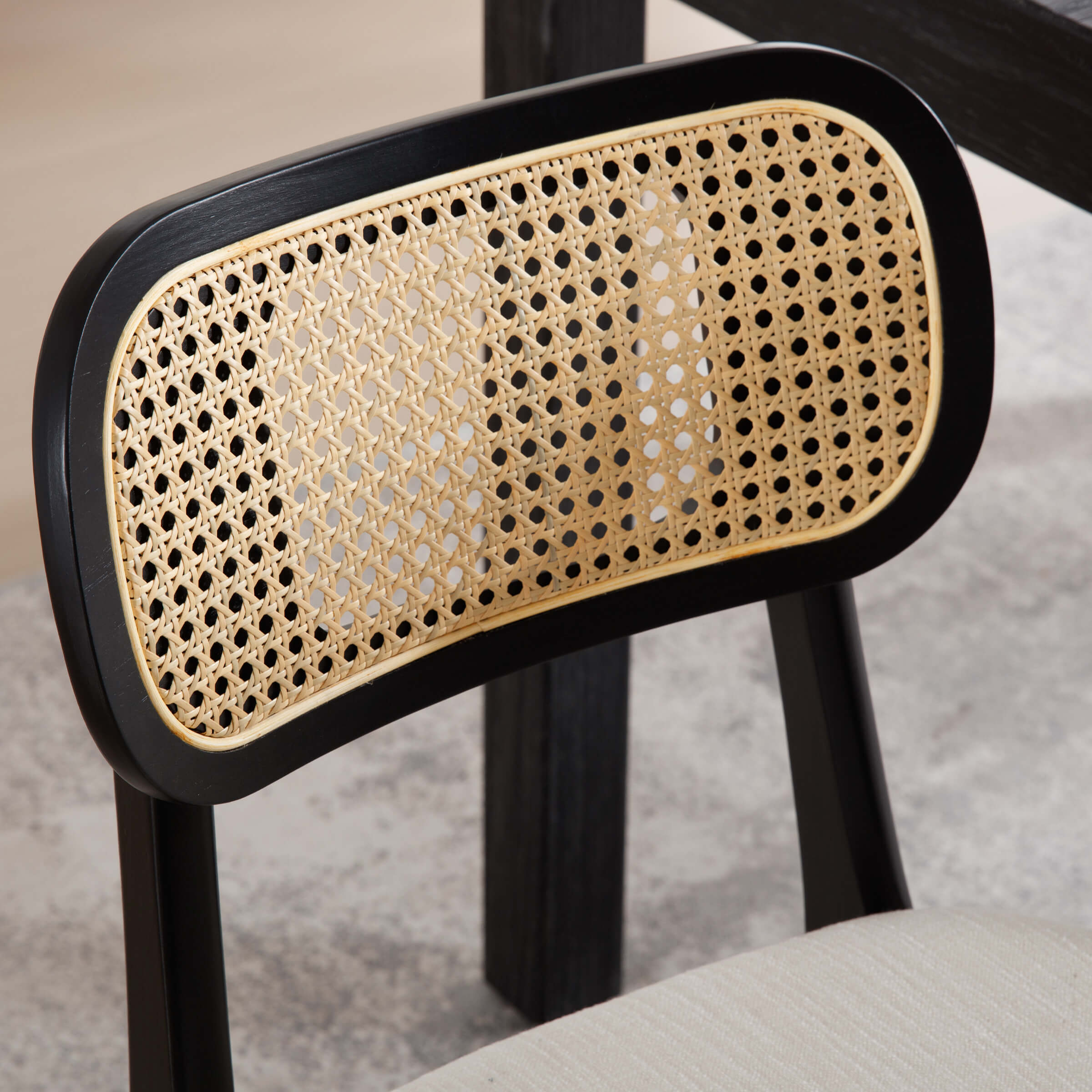 ROCITY Farmhouse Cane Back Dining Chairs Set of 2 - 8009DC