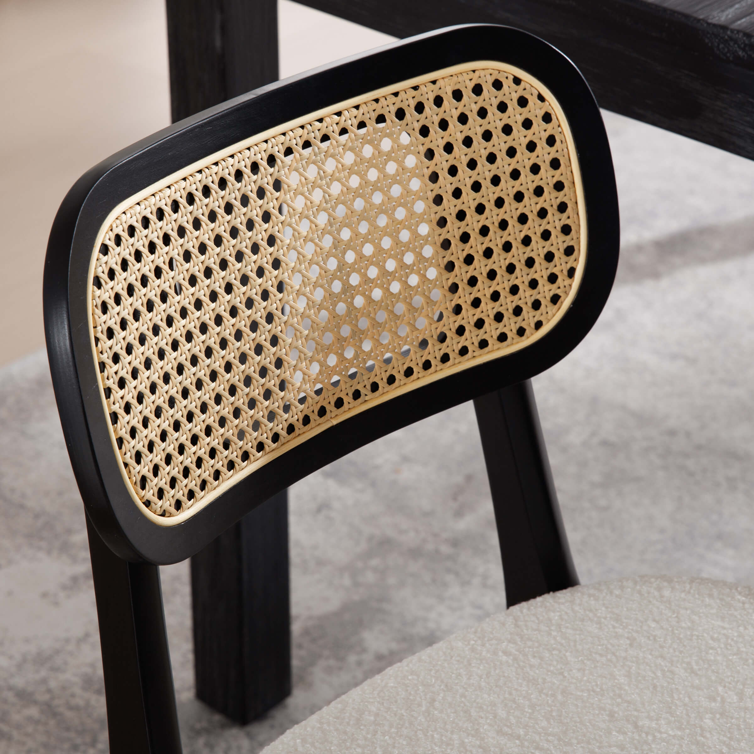 ROCITY Farmhouse Cane Back Dining Chairs Set of 2 - 8009DC