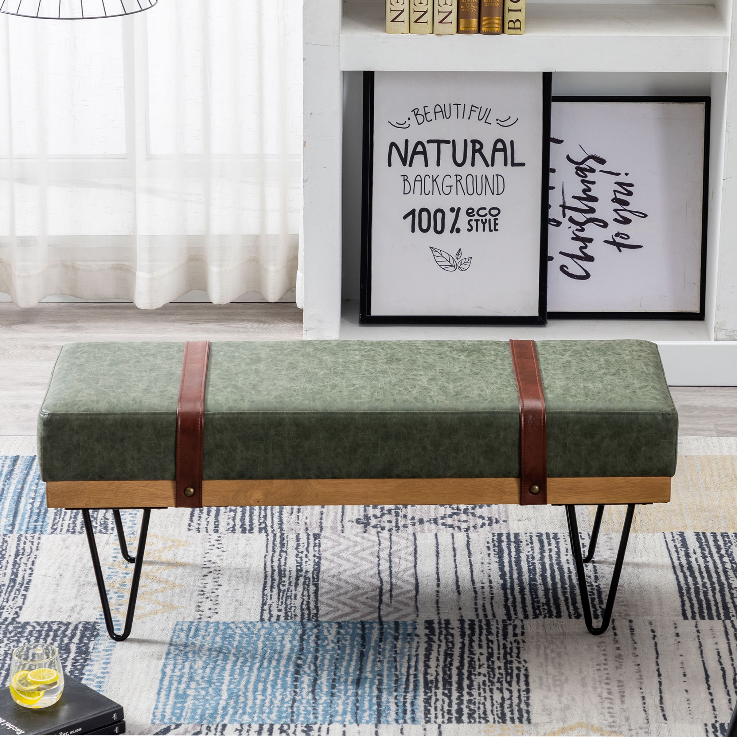 ROCITY Industrial Modern Rectangle Bench - 2304BH