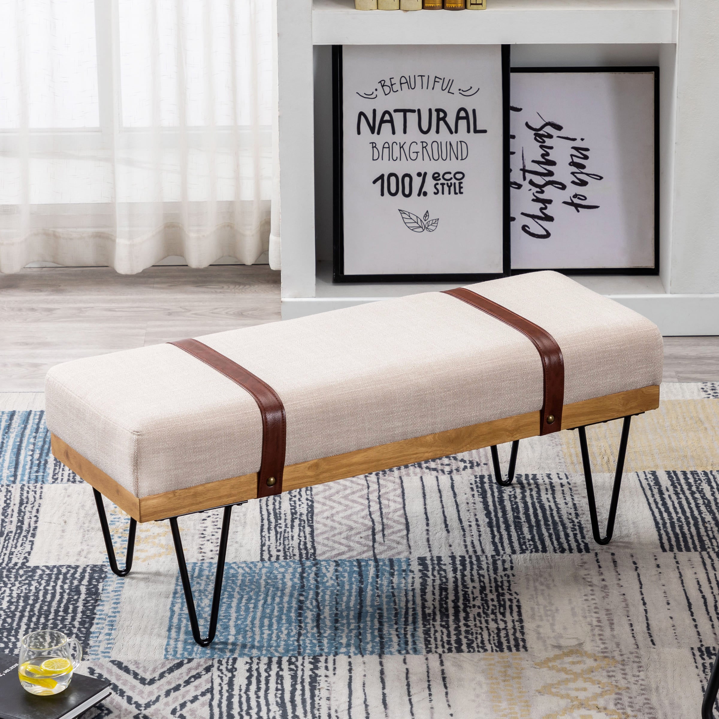 ROCITY Industrial Modern Rectangle Bench - 2304BH
