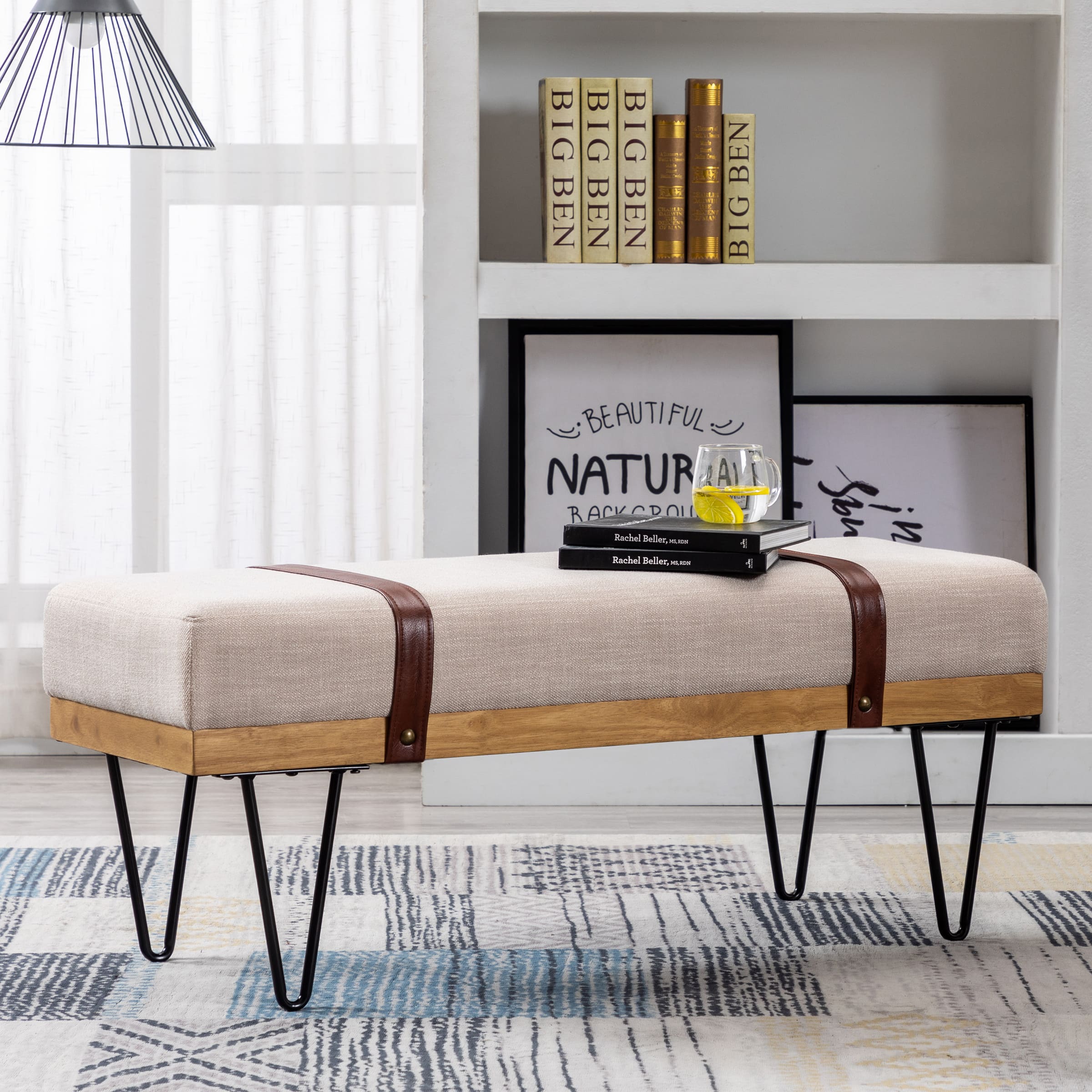 ROCITY Industrial Modern Rectangle Bench - 2304BH