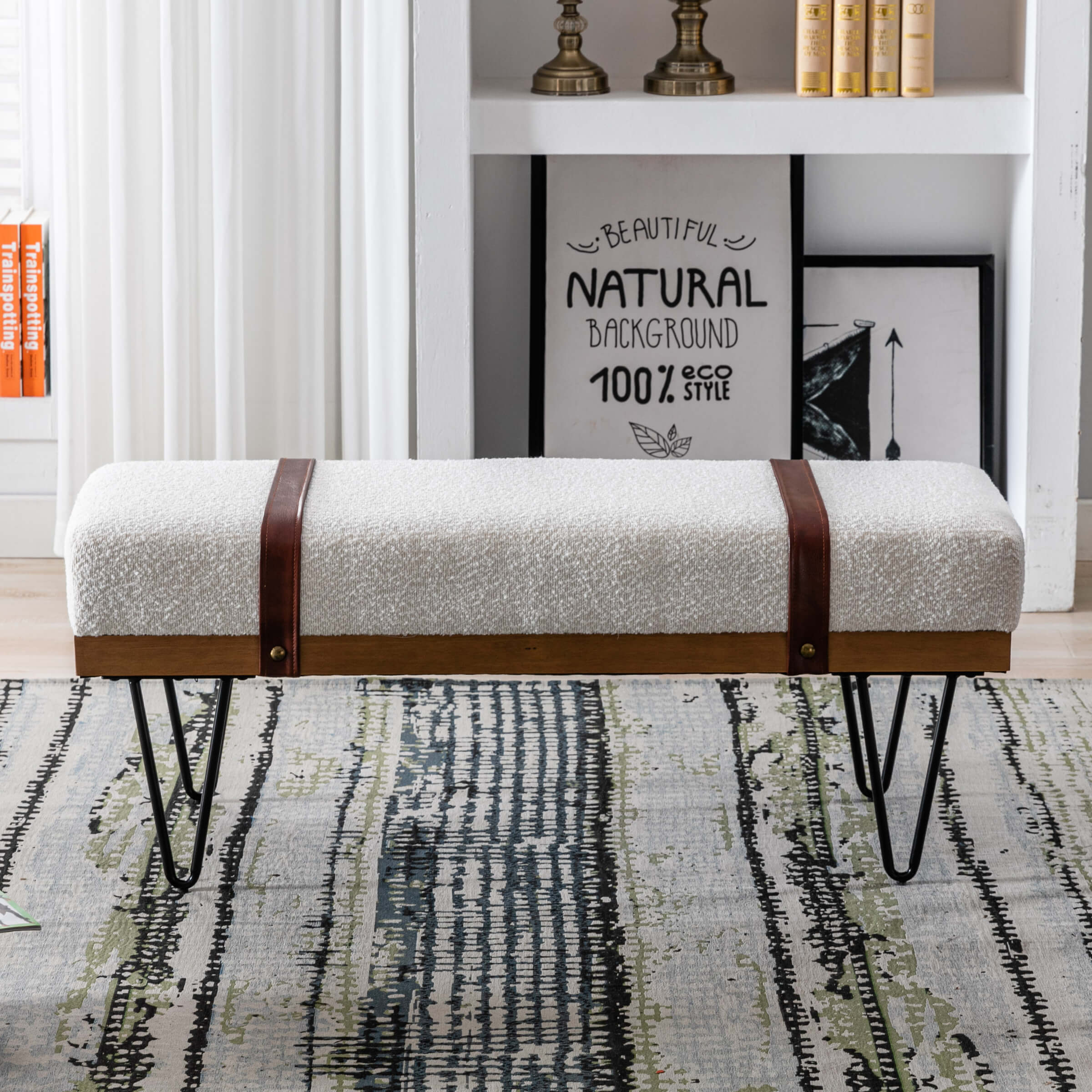 ROCITY Industrial Modern Rectangle Bench - 2304BH