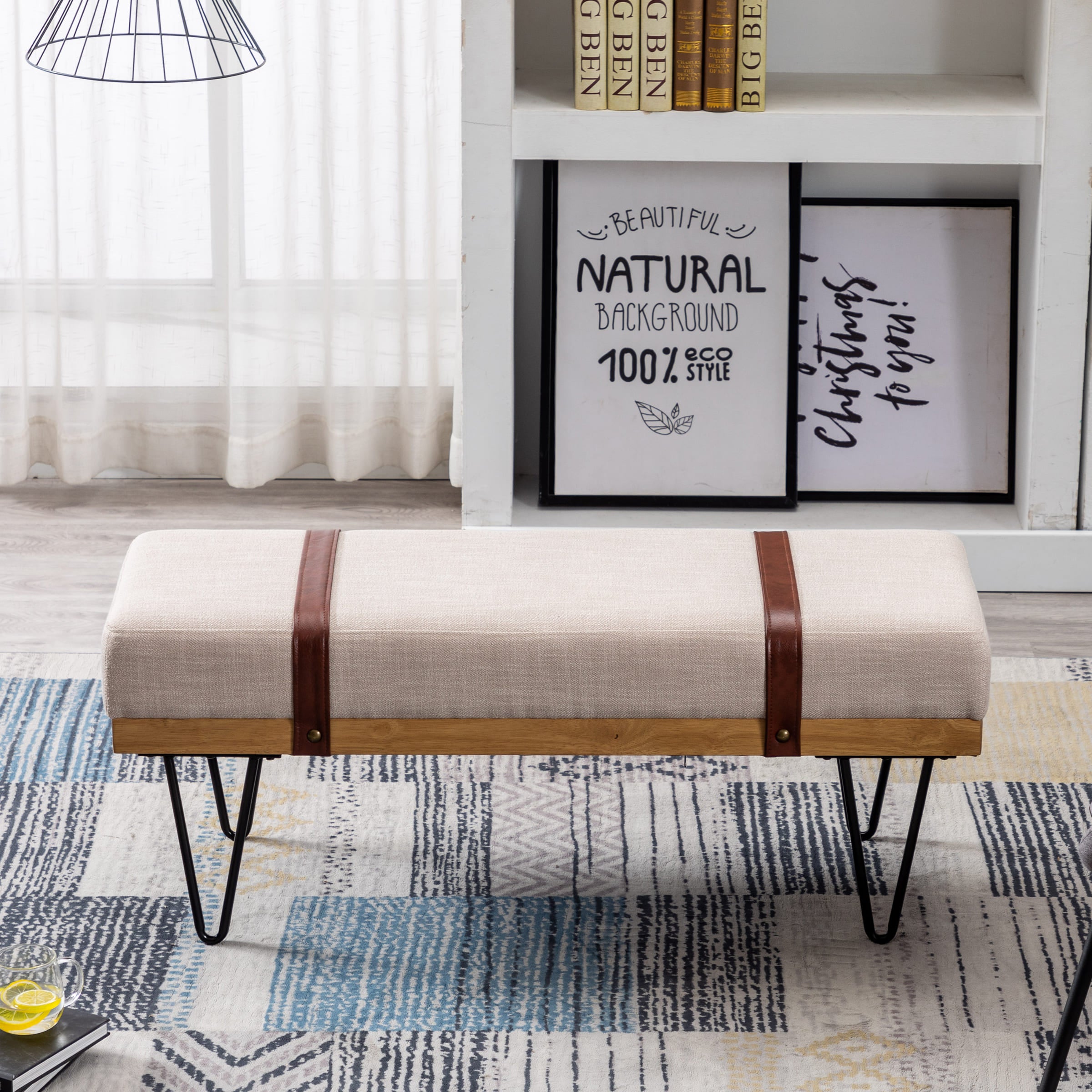 ROCITY Industrial Modern Rectangle Bench - 2304BH