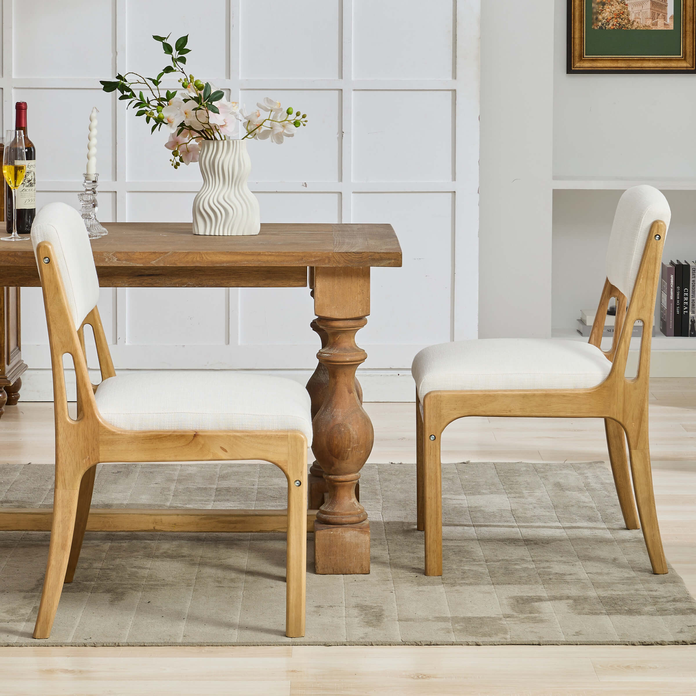 ROCITY Mid Century Armless Dining Chairs Set of 2 - 10031DC