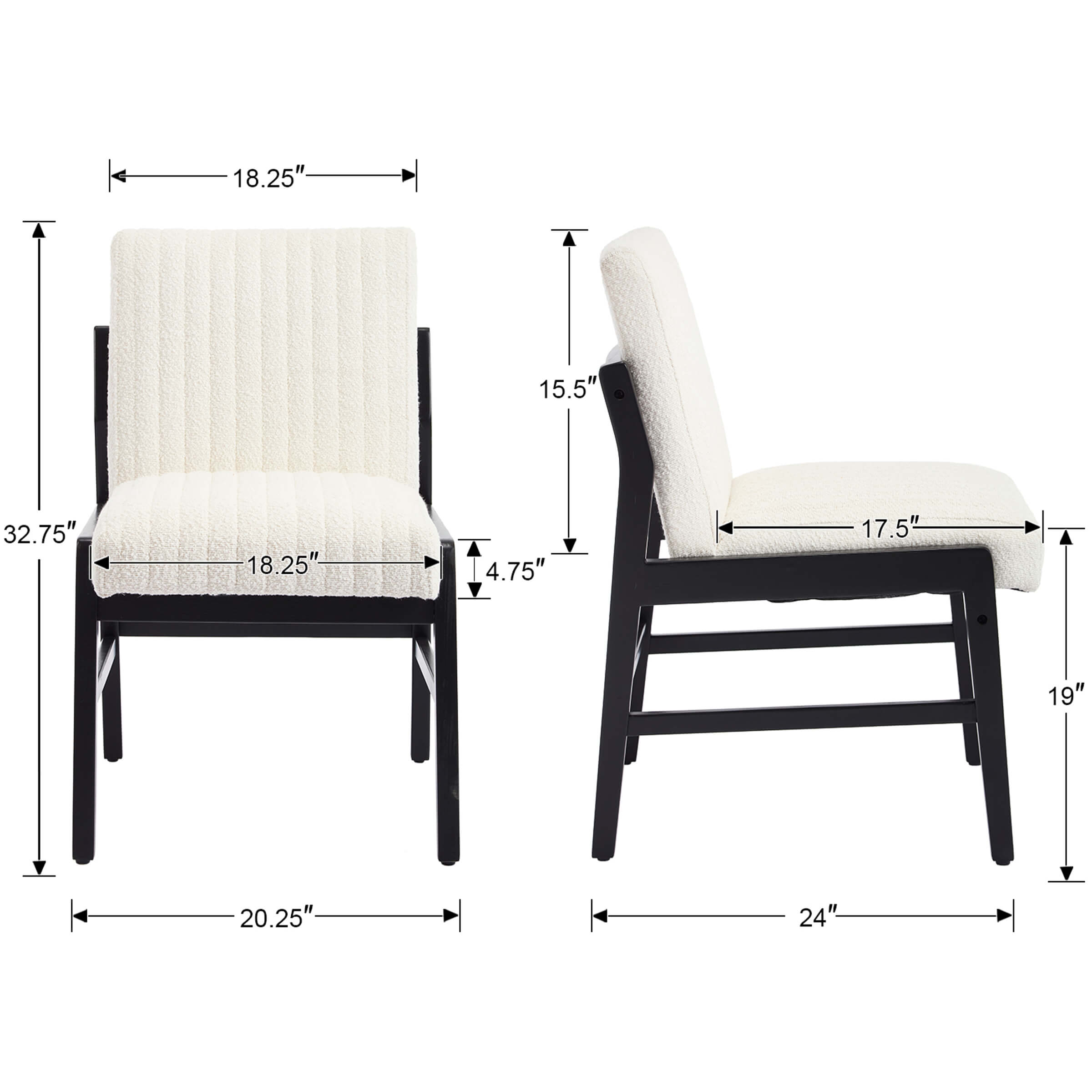 EALSON Mid Century Modern Dining Chairs Set of 2 - 2194DC