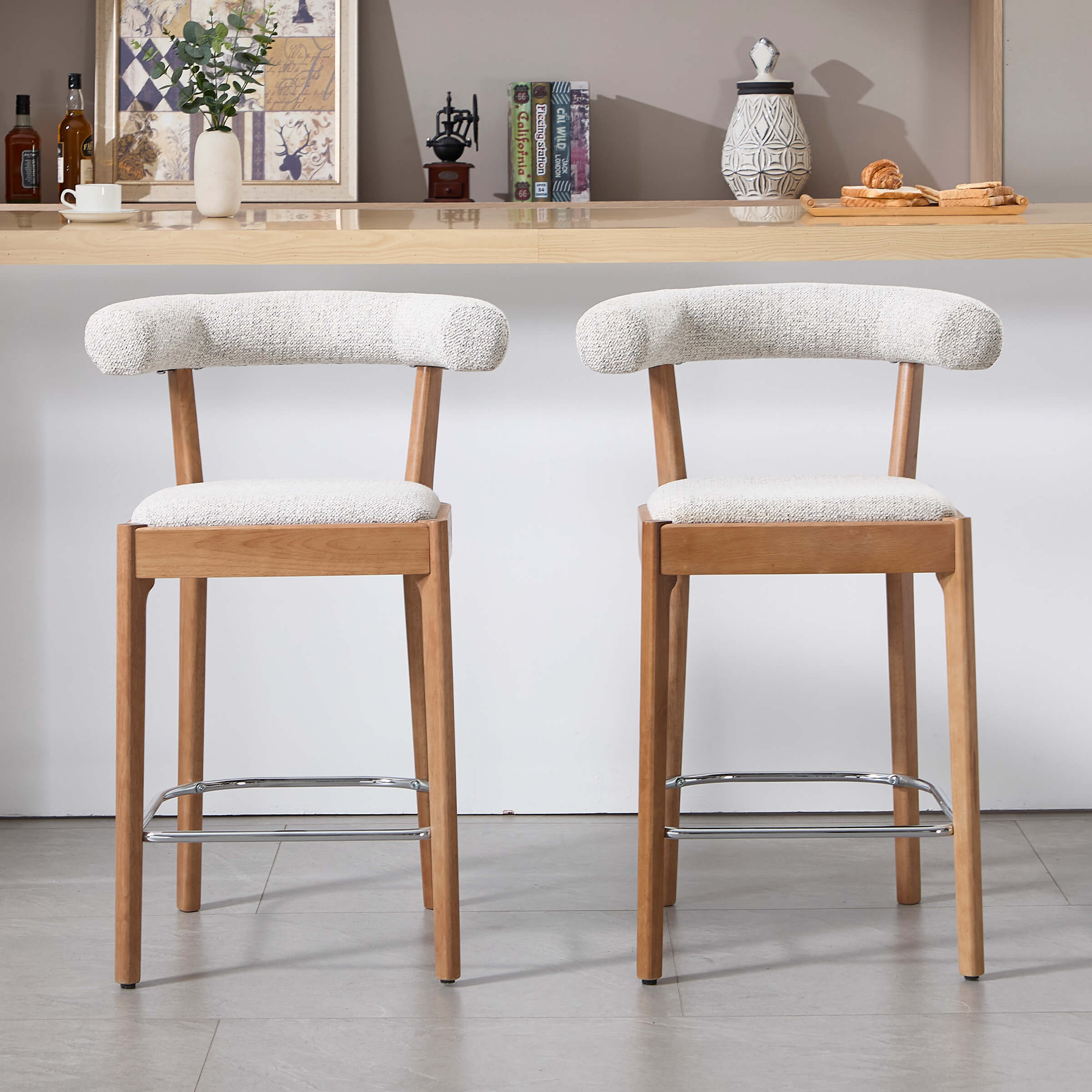 EALSON Modern 27"H Curved Back Counter Stools Set of 2 - 5732CS