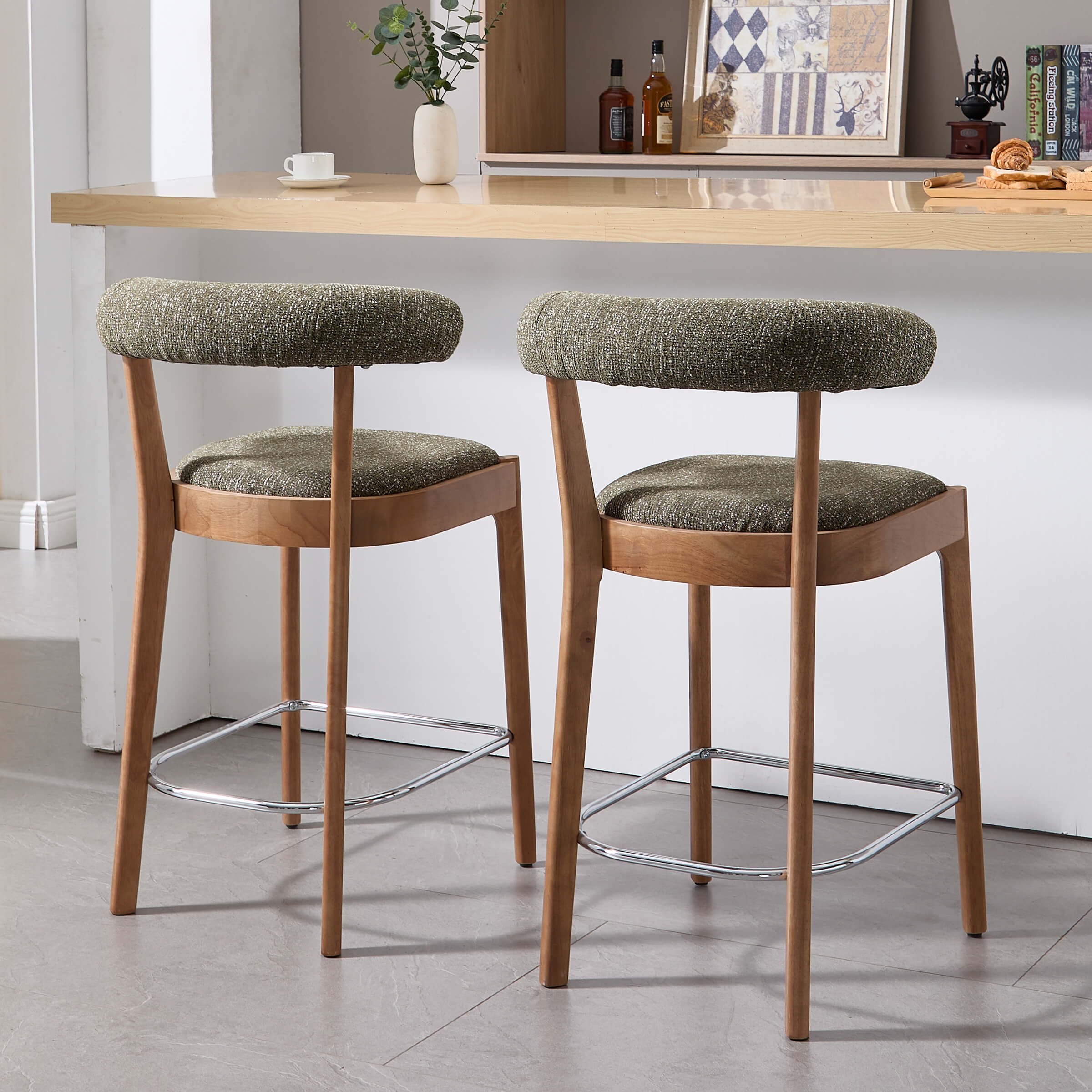 EALSON Modern 27"H Curved Back Counter Stools Set of 2 - 5732CS