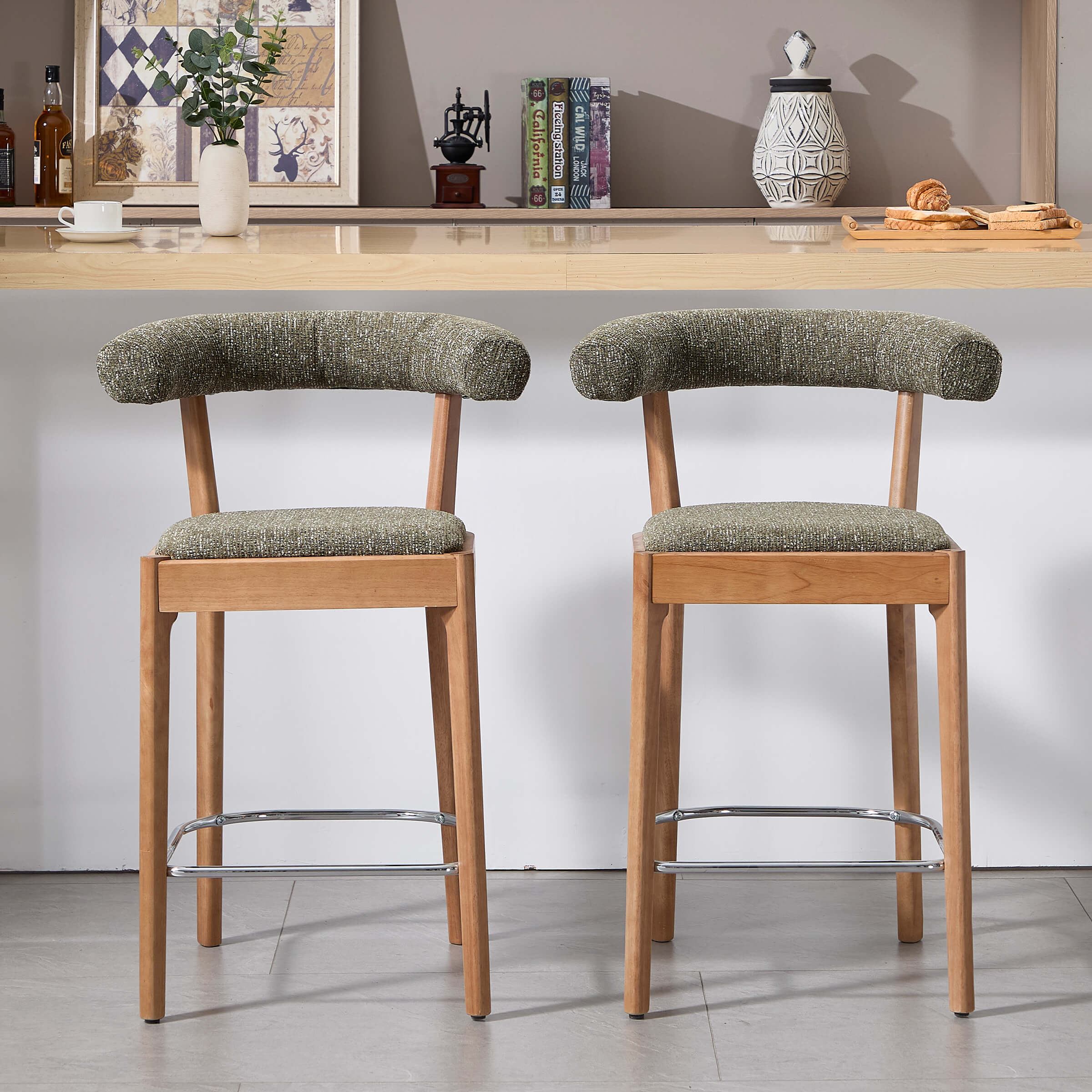 EALSON Modern 27"H Curved Back Counter Stools Set of 2 - 5732CS