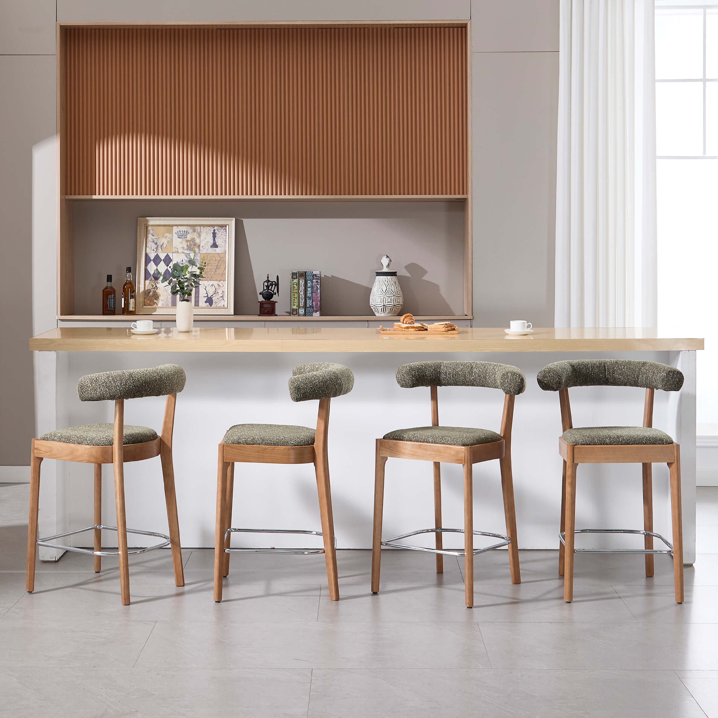 EALSON Modern 27"H Curved Back Counter Stools Set of 2 - 5732CS