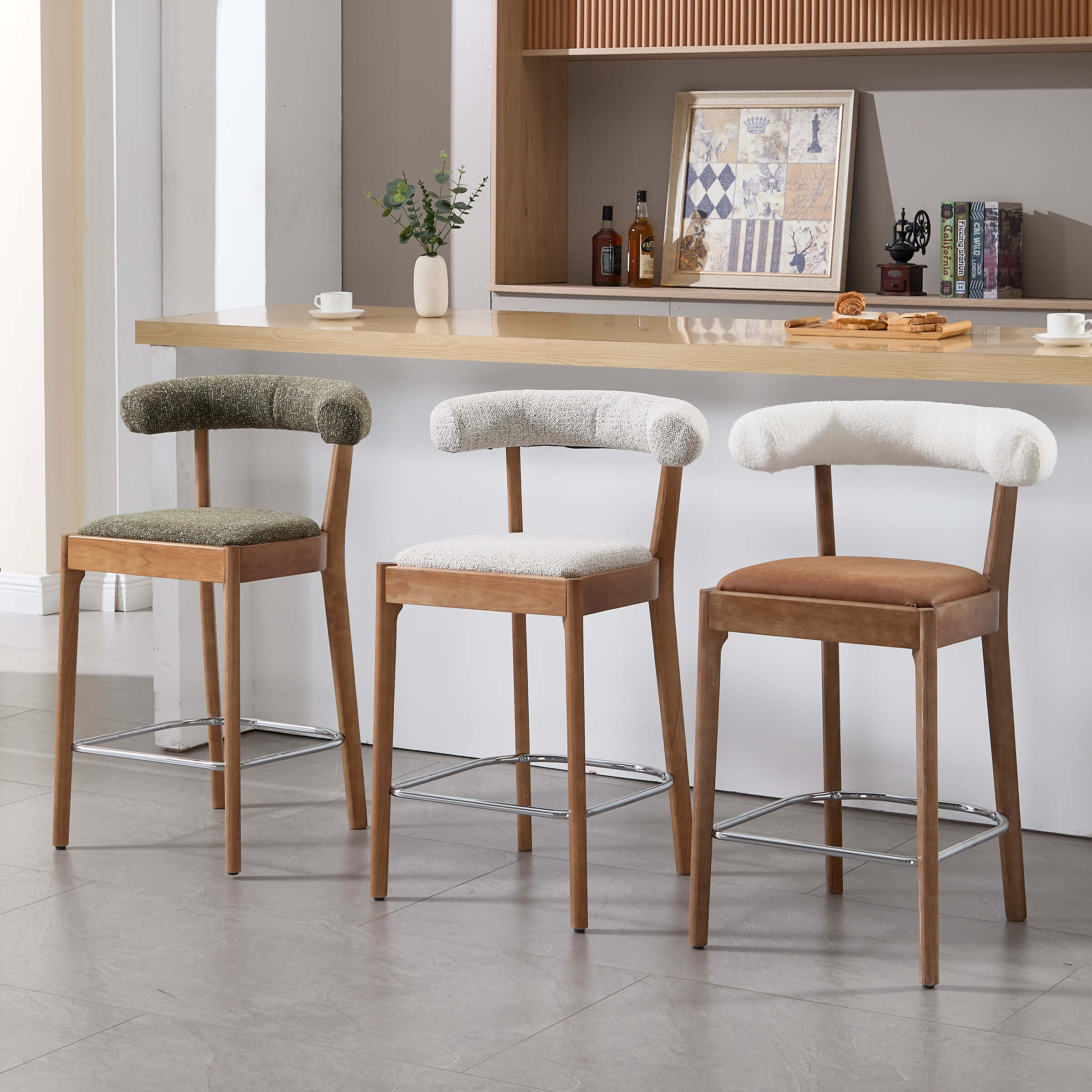 EALSON Modern 27"H Curved Back Counter Stools Set of 2 - 5732CS