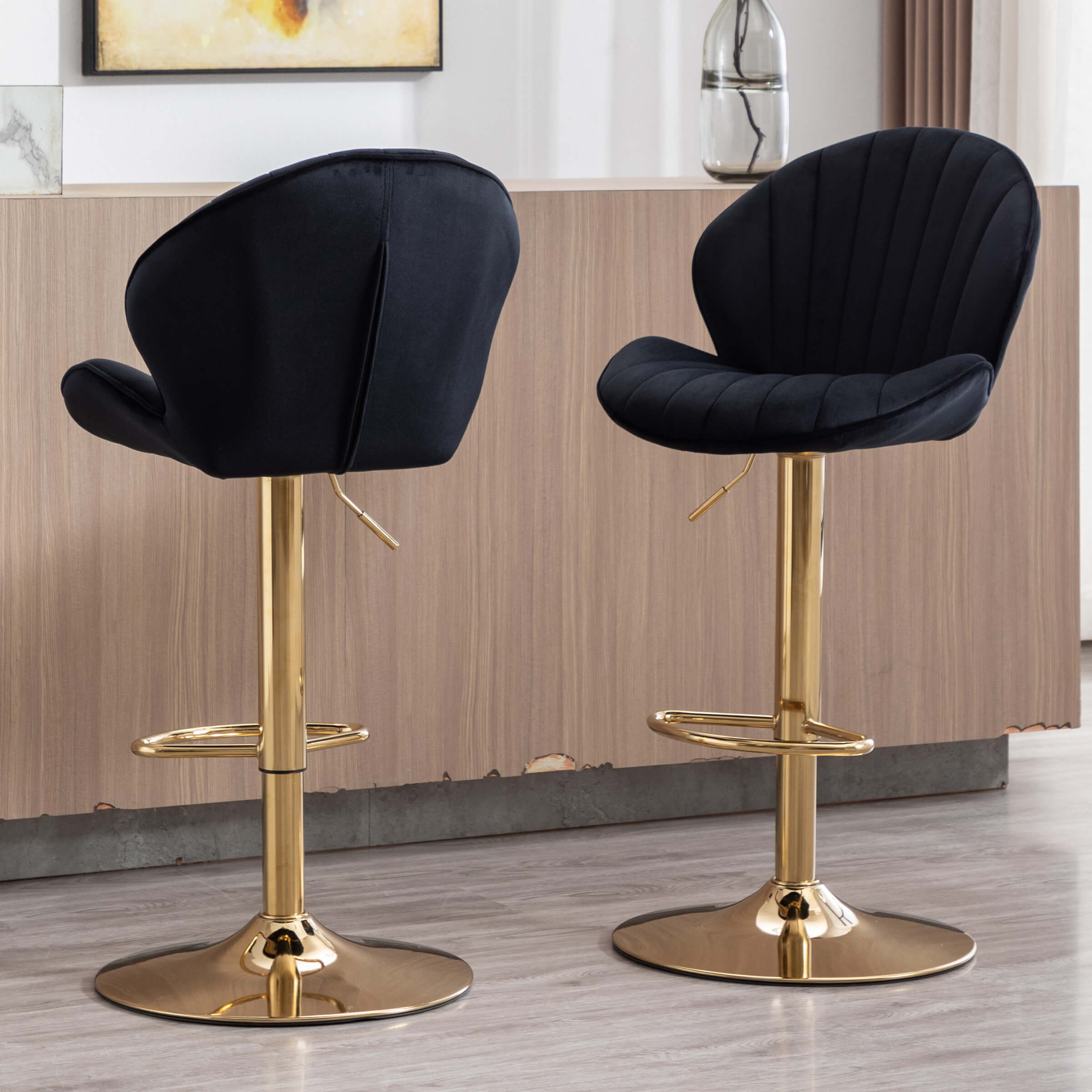 CHICAURA Modern Adjustable Swivel Bar Stools Set of 2 - 9022AB