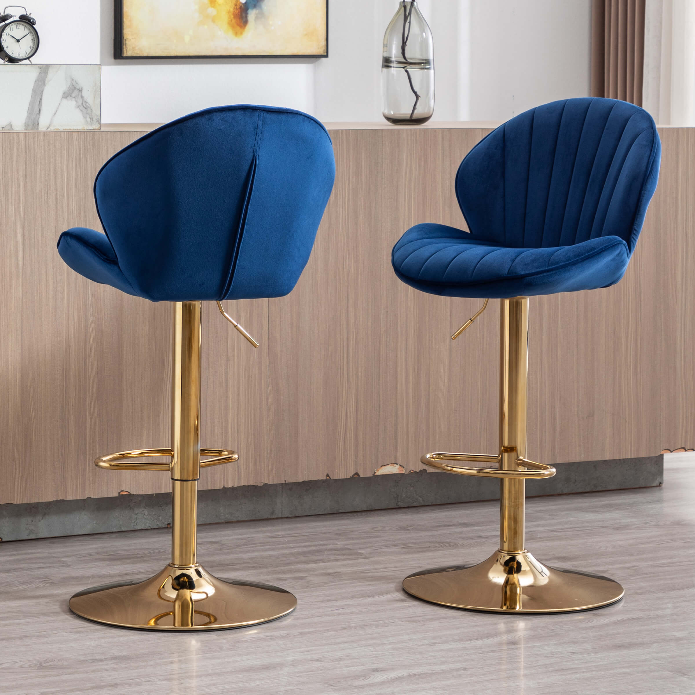 CHICAURA Modern Adjustable Swivel Bar Stools Set of 2 - 9022AB