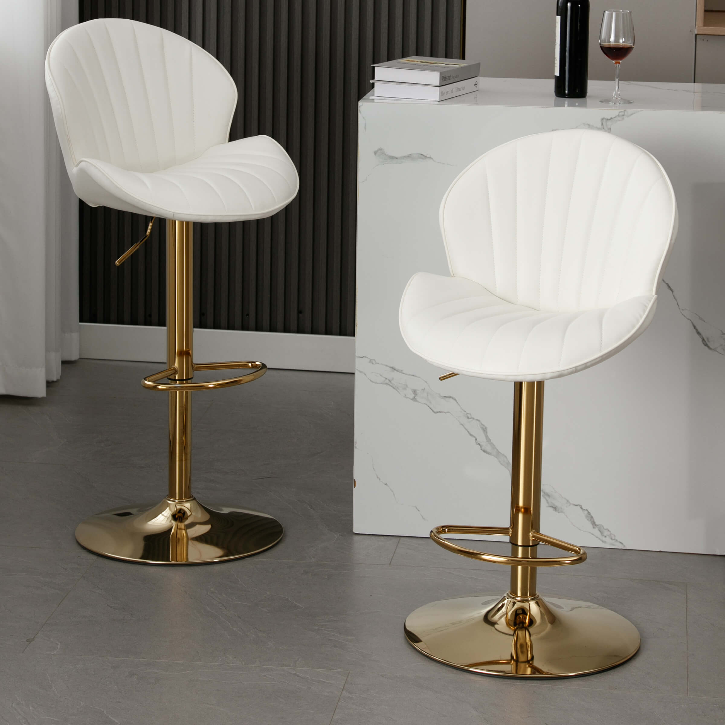 CHICAURA Modern Adjustable Swivel Bar Stools Set of 2 - 9022AB