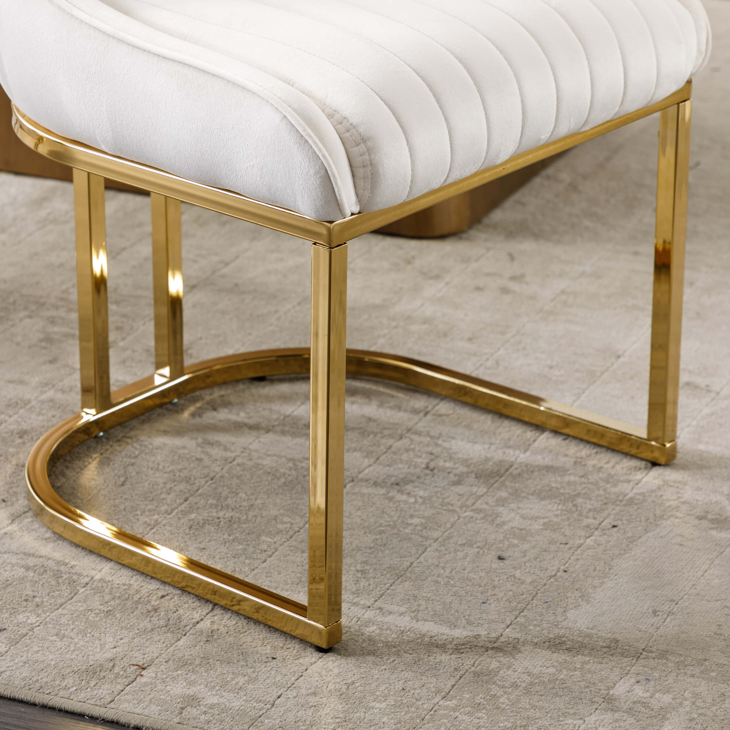 CHICAURA Armless Dining Chairs With Gold Legs Set of 2 - 9043DC