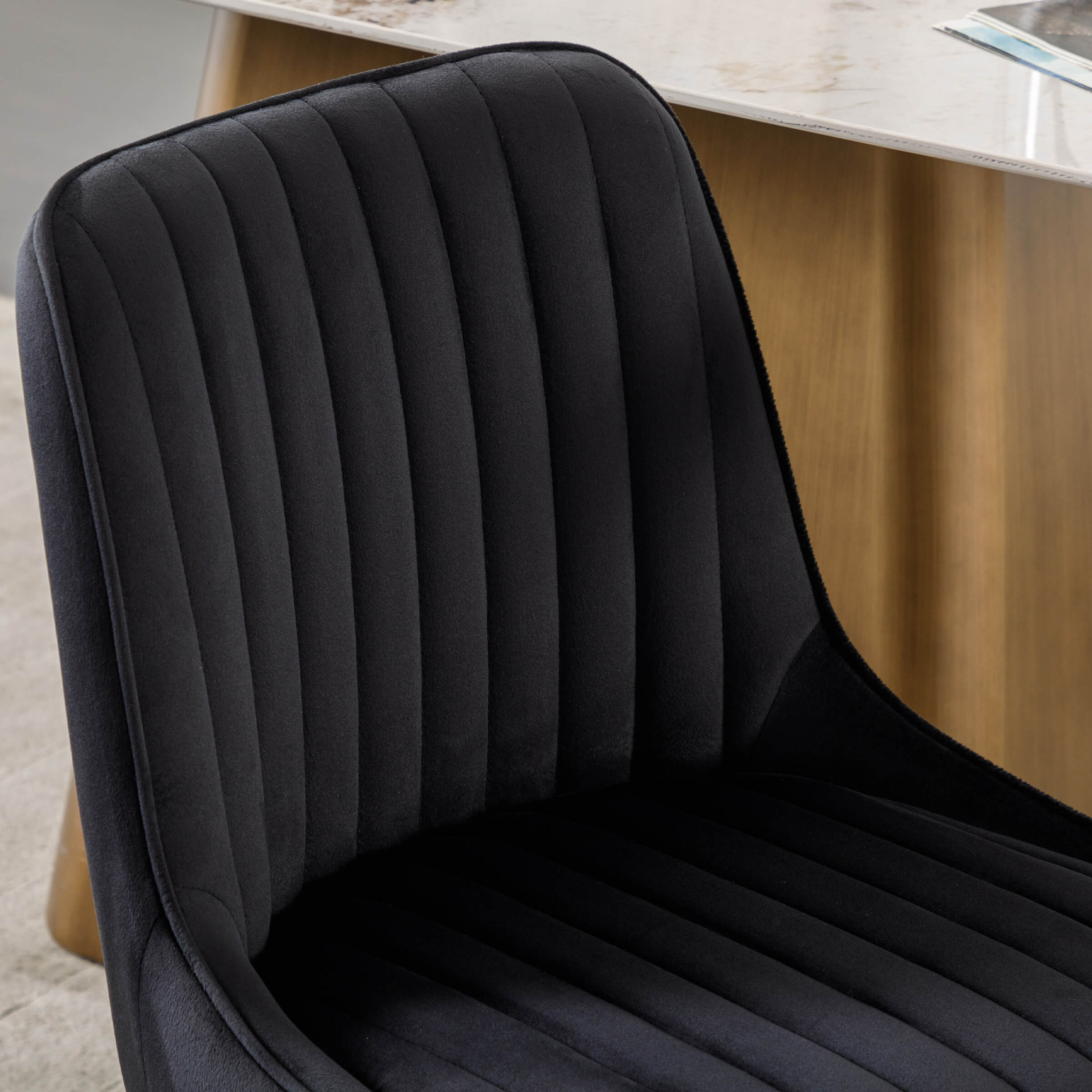 CHICAURA Armless Dining Chairs With Gold Legs Set of 2 - 9043DC