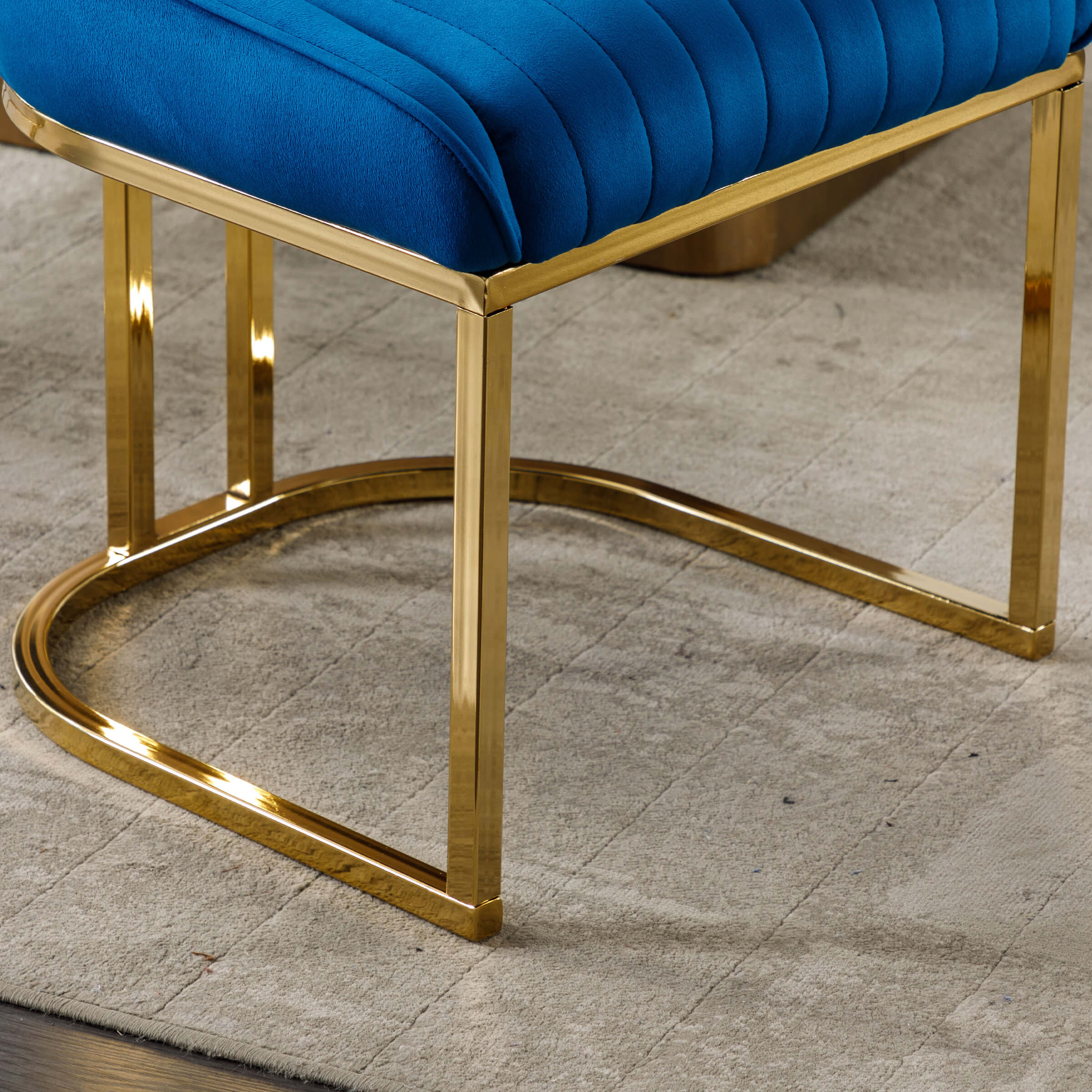 CHICAURA Armless Dining Chairs With Gold Legs Set of 2 - 9043DC