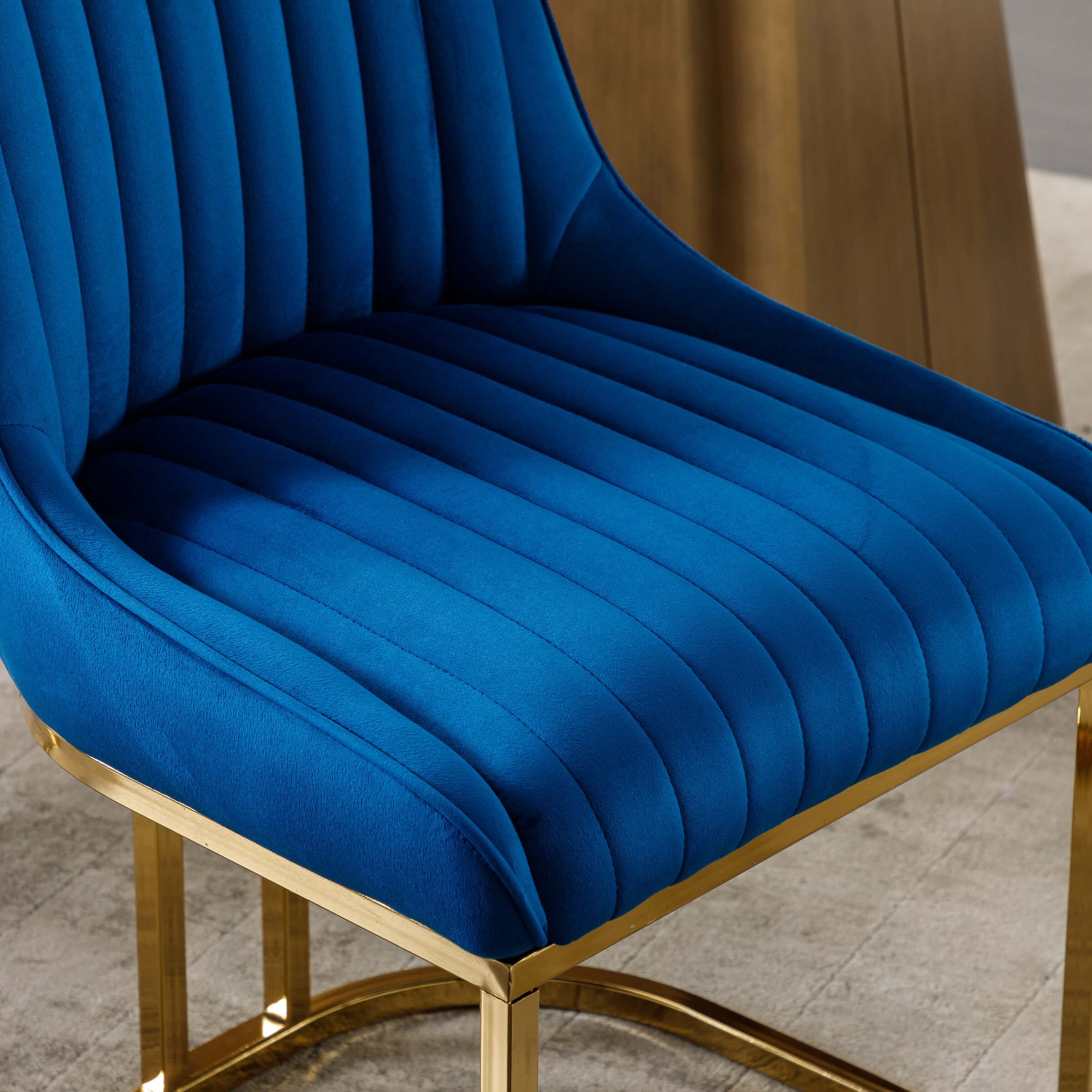 CHICAURA Armless Dining Chairs With Gold Legs Set of 2 - 9043DC