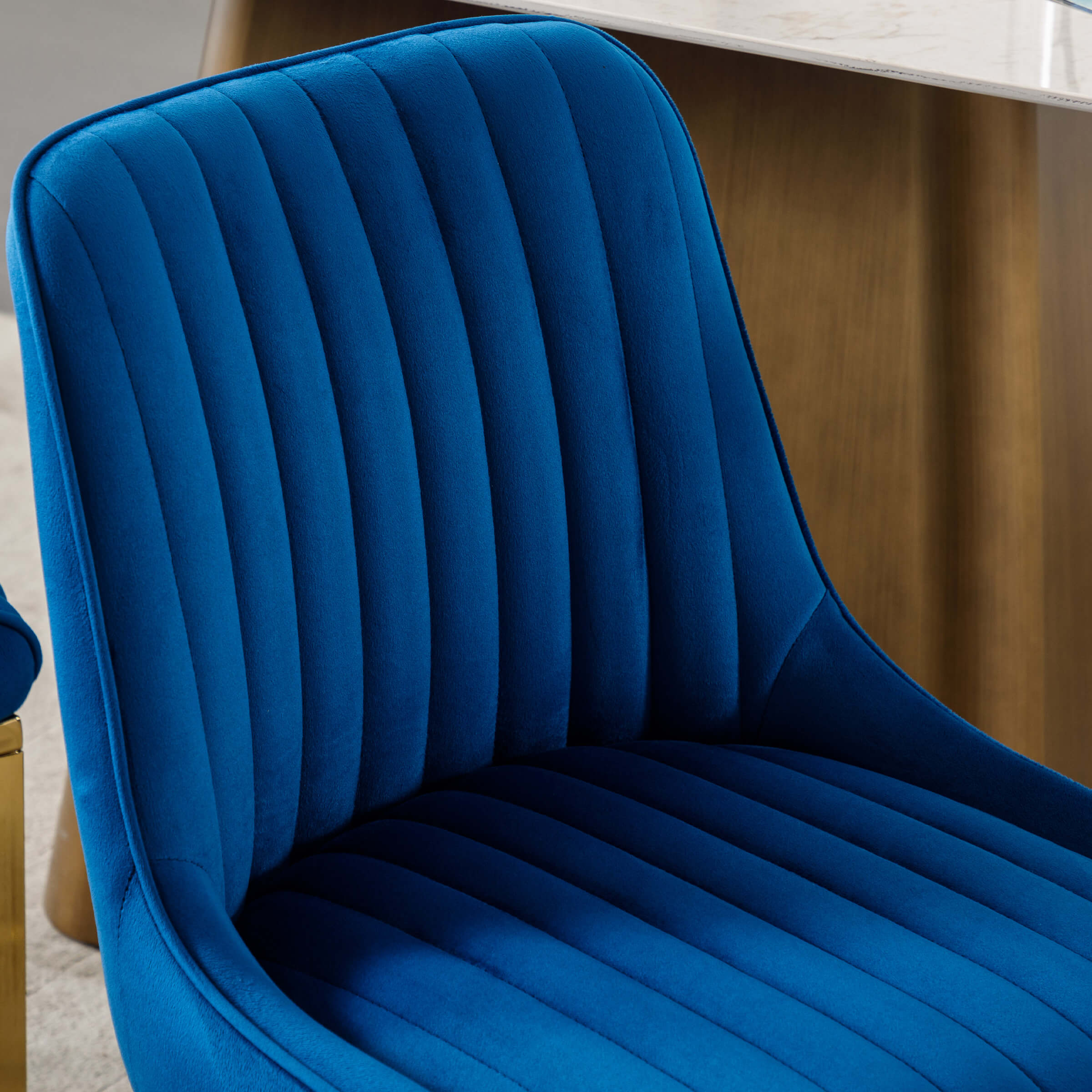 CHICAURA Armless Dining Chairs With Gold Legs Set of 2 - 9043DC