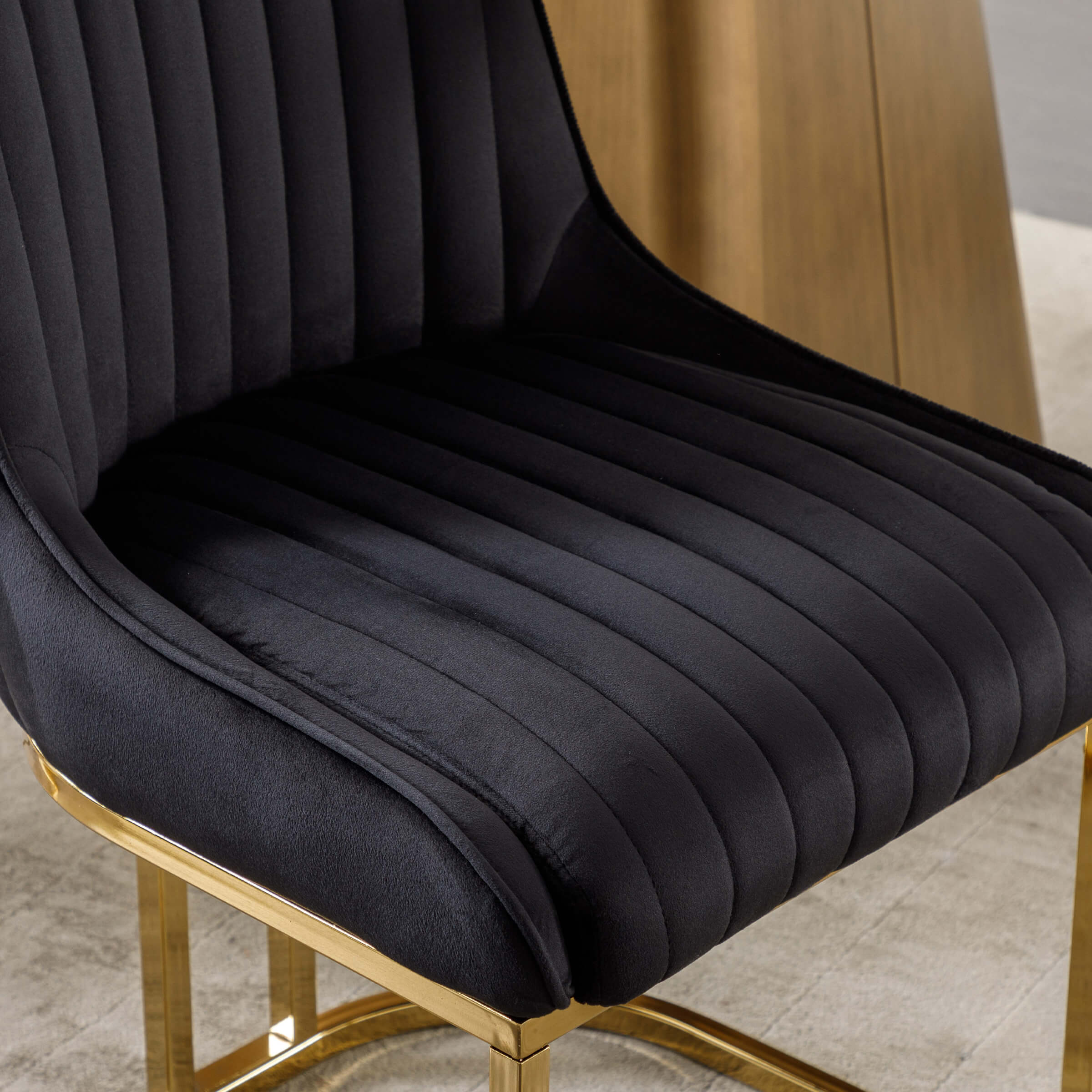 CHICAURA Armless Dining Chairs With Gold Legs Set of 2 - 9043DC