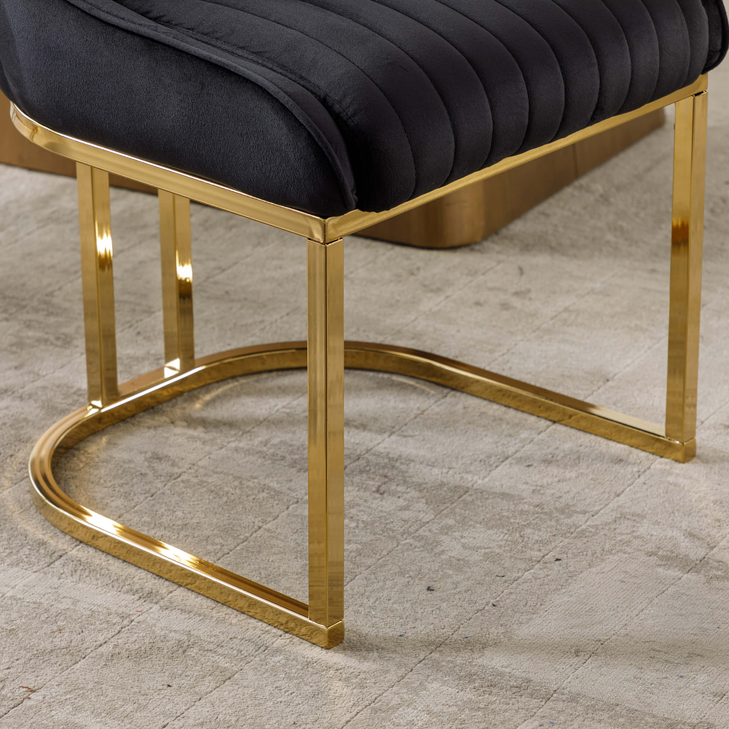 CHICAURA Armless Dining Chairs With Gold Legs Set of 2 - 9043DC