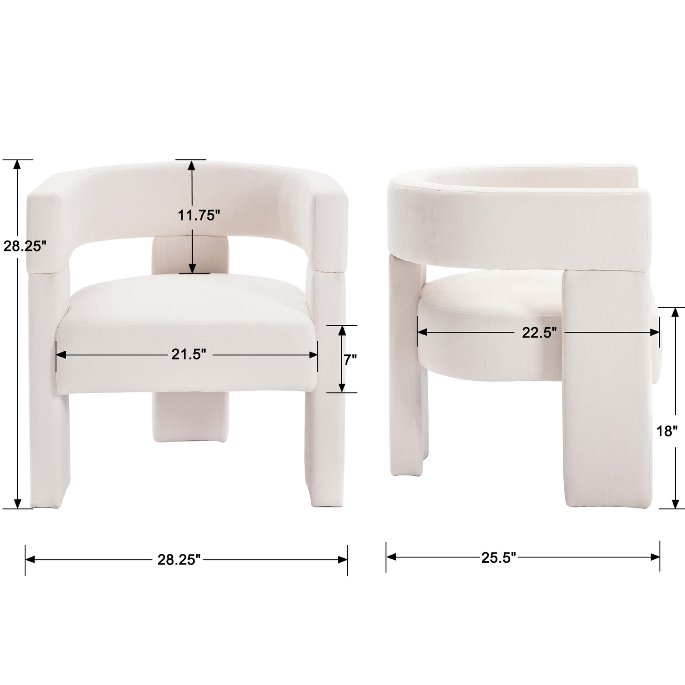 Modern Open Back Barrel Accent Chair 1 PCS - 7030AC