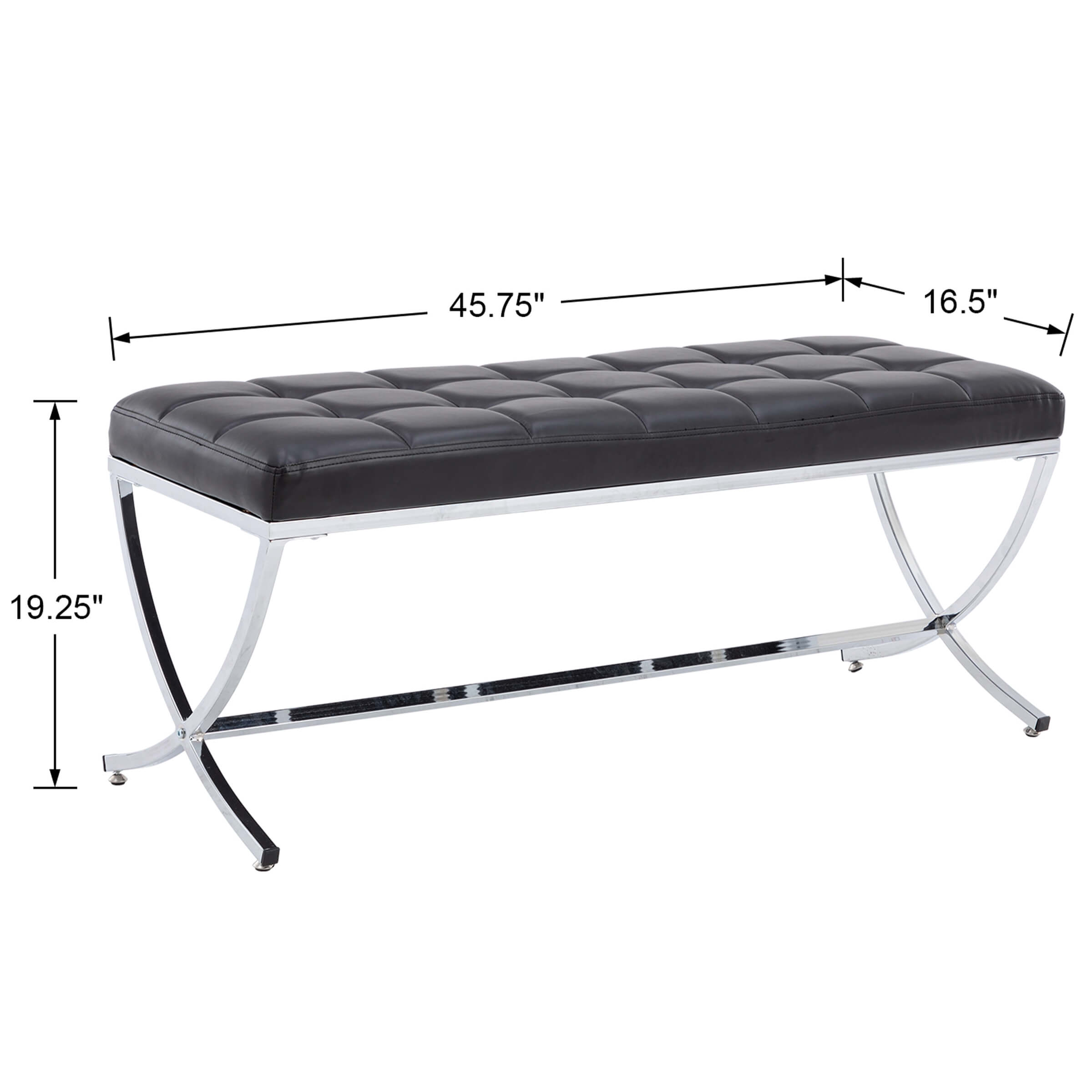 ROCITY Modern Button Tufted Entryway Bench - 3075BH