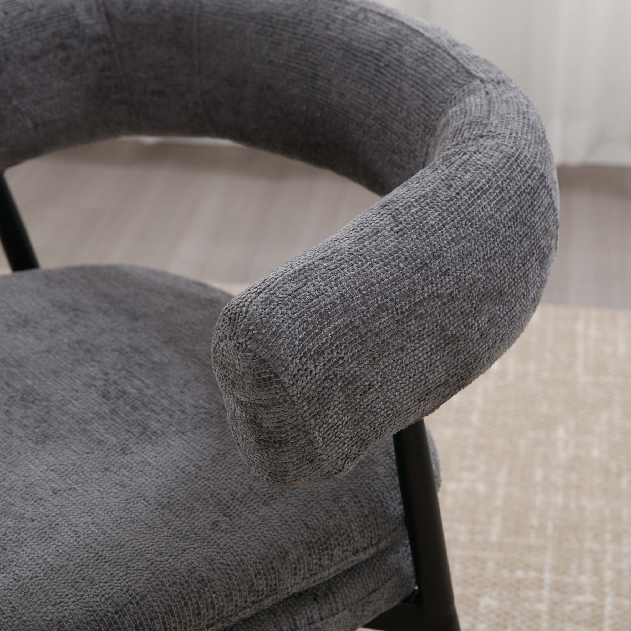 ROCITY Modern Curved Open Back Dining Chairs Set of 2 - 23112DC