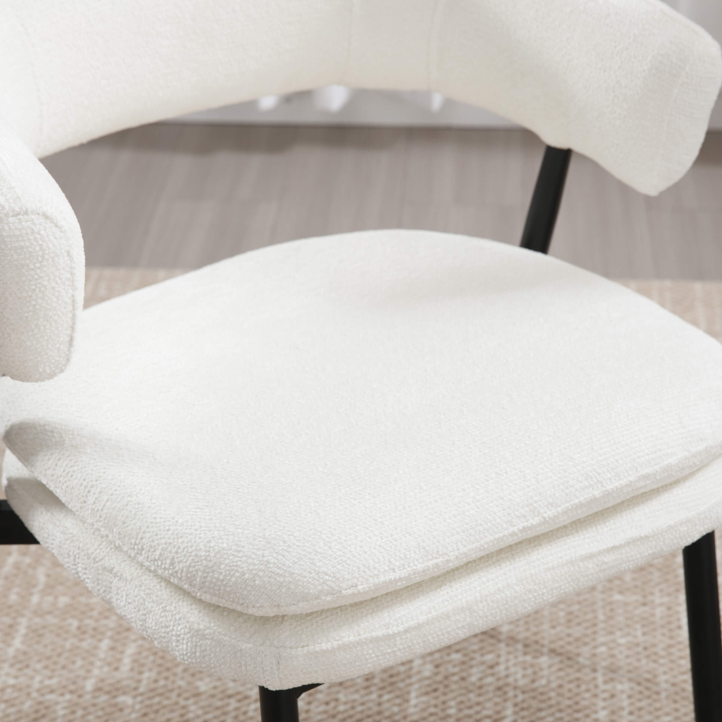 ROCITY Modern Curved Open Back Dining Chairs Set of 2 - 23112DC