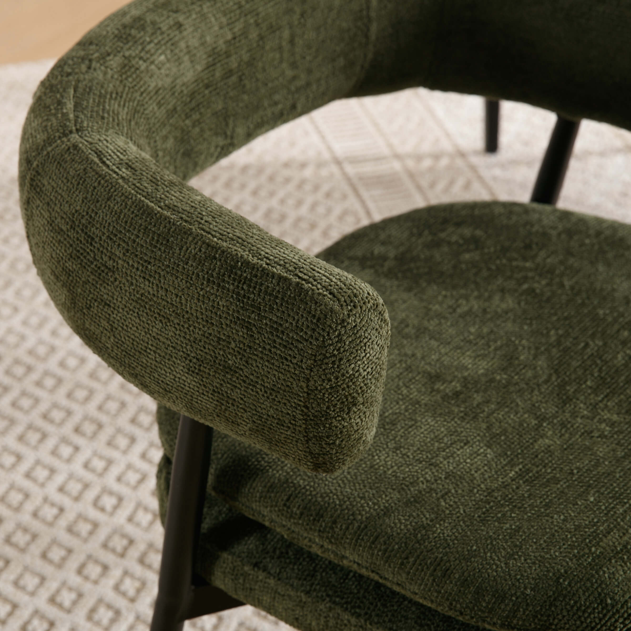 ROCITY Modern Curved Open Back Dining Chairs Set of 2 - 23112DC