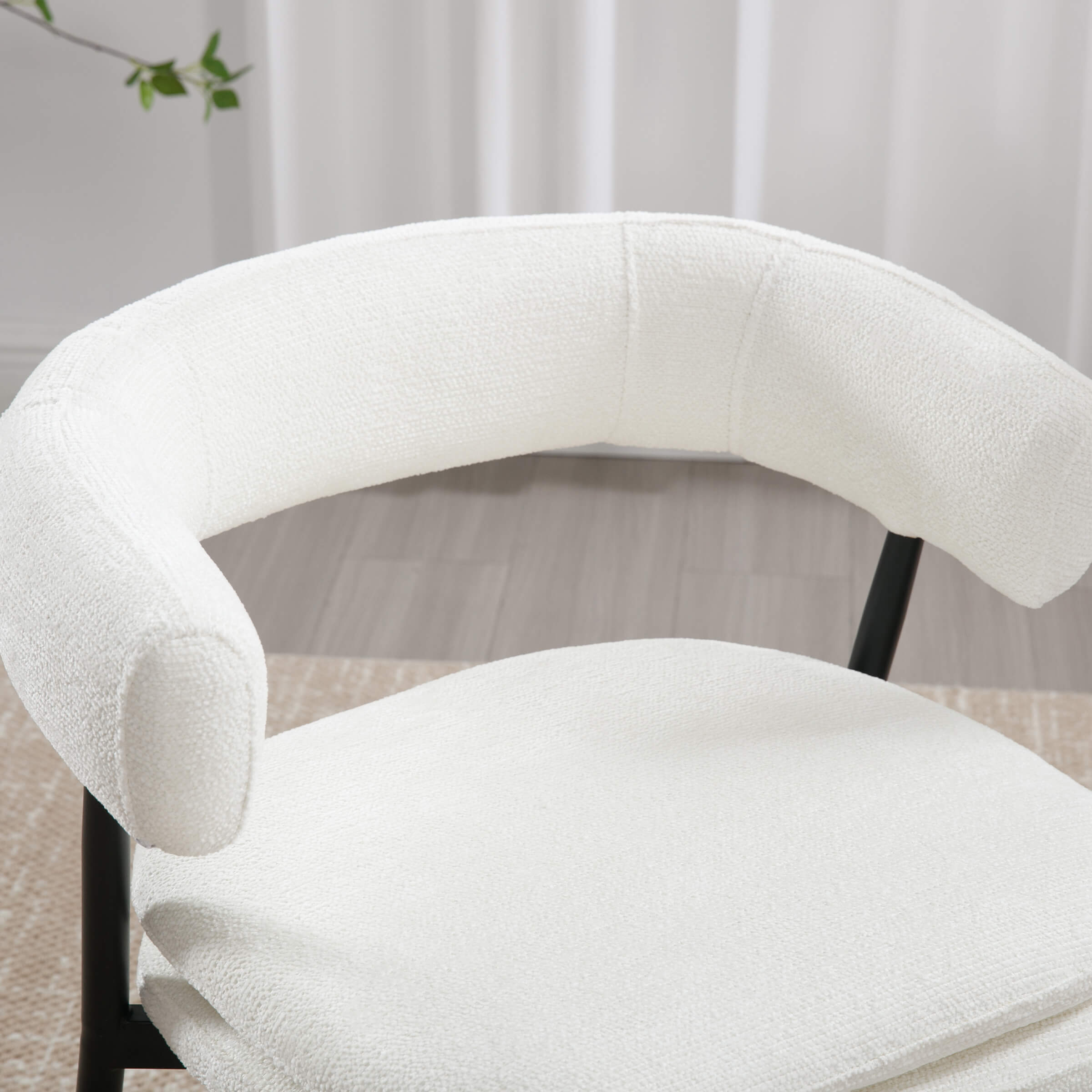 ROCITY Modern Curved Open Back Dining Chairs Set of 2 - 23112DC