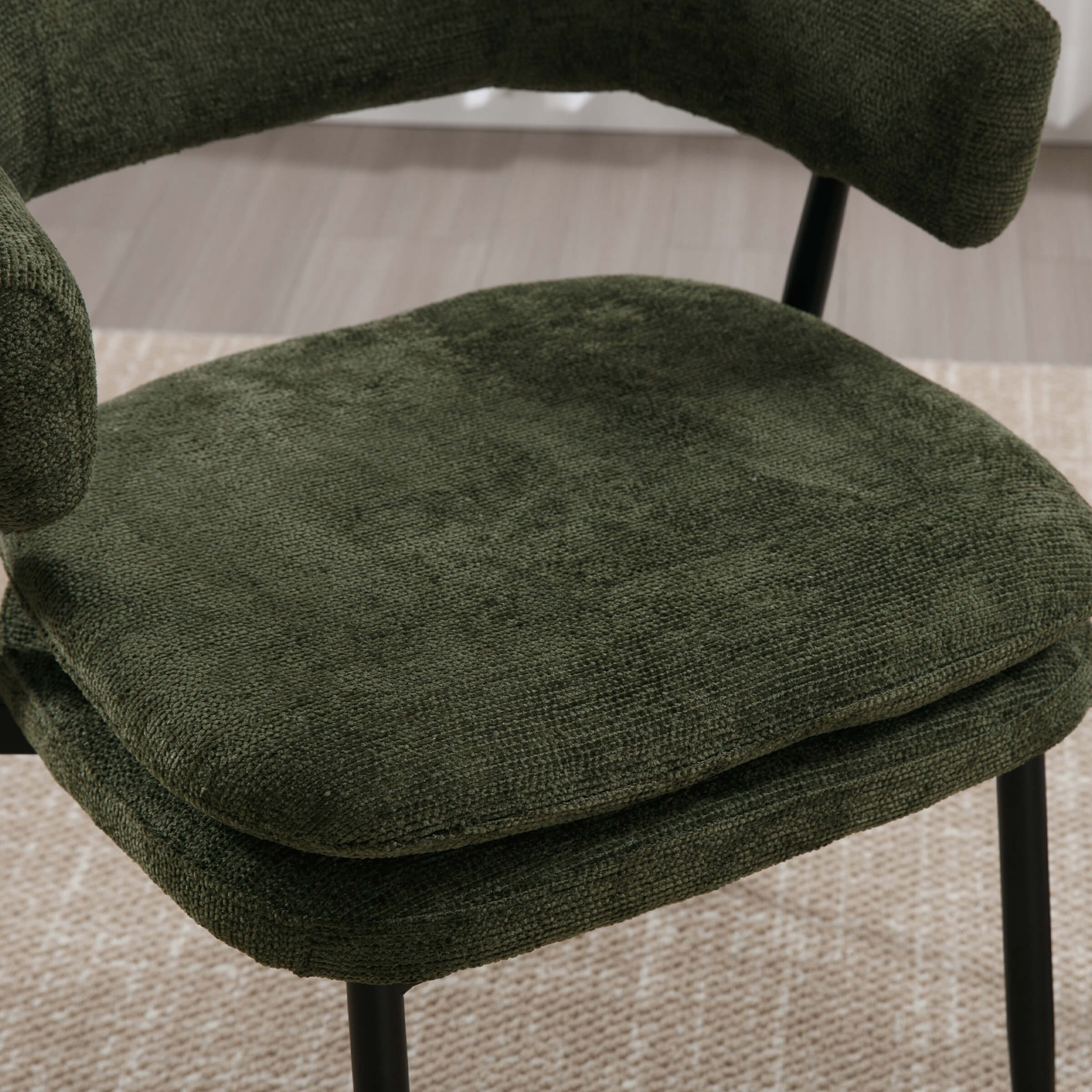 ROCITY Modern Curved Open Back Dining Chairs Set of 2 - 23112DC