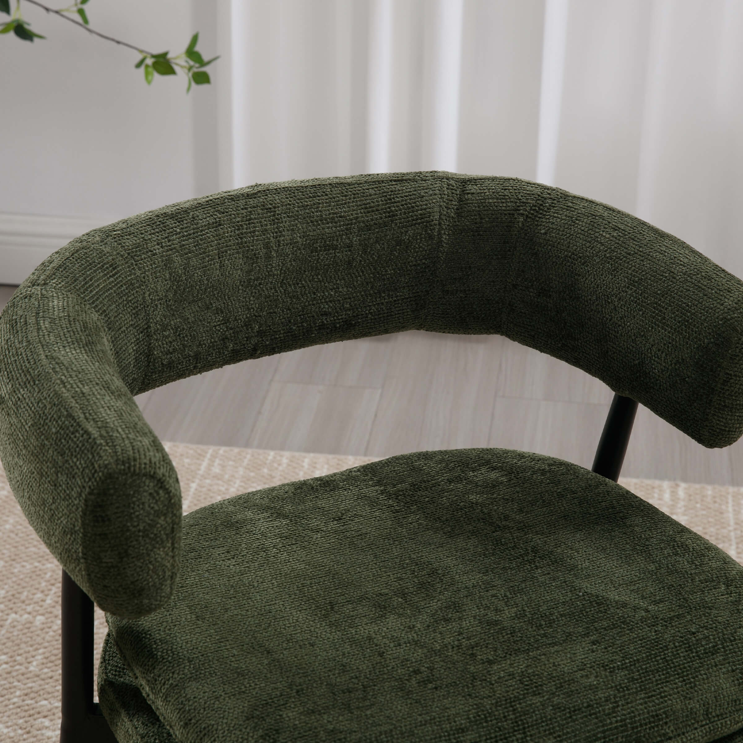 ROCITY Modern Curved Open Back Dining Chairs Set of 2 - 23112DC