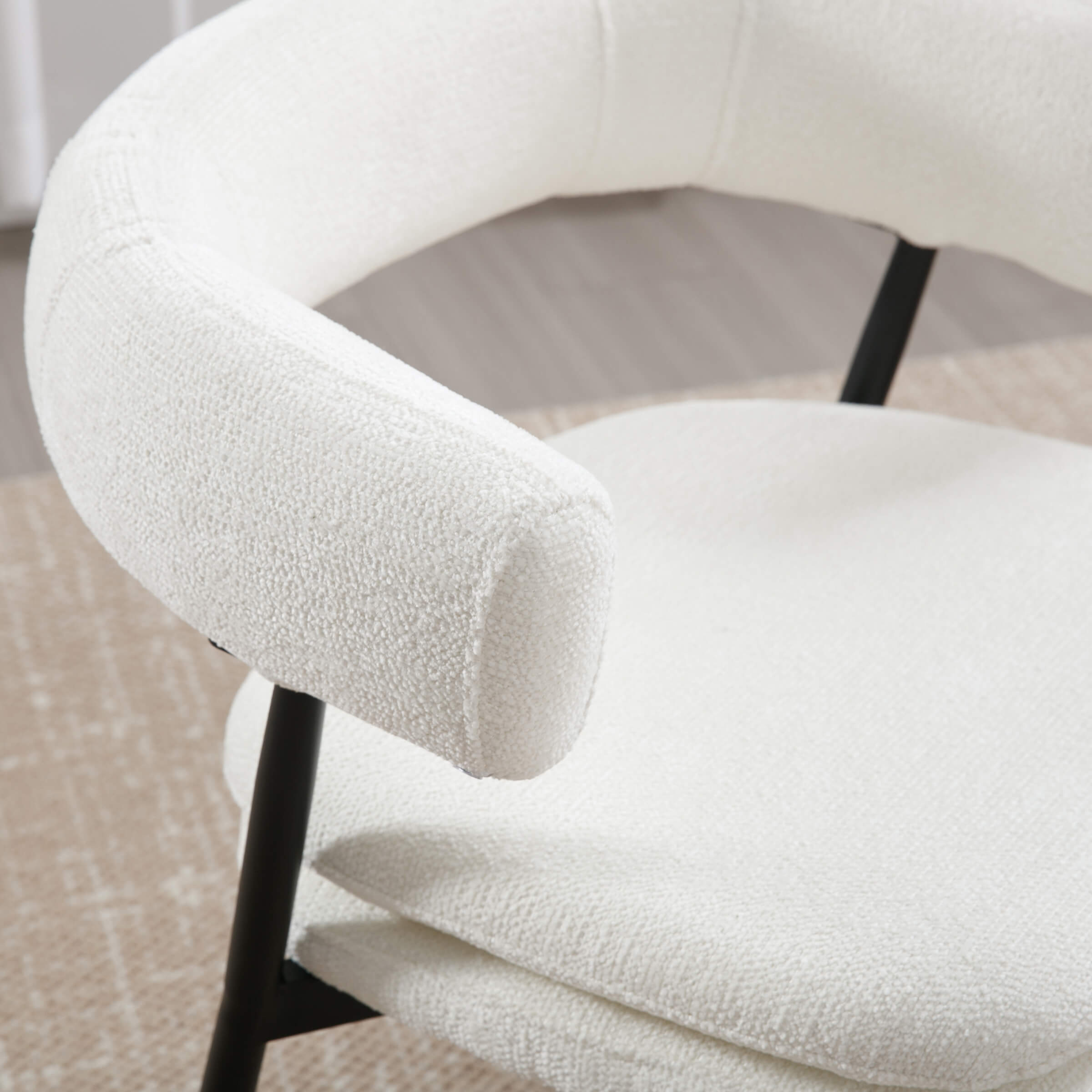 ROCITY Modern Curved Open Back Dining Chairs Set of 2 - 23112DC