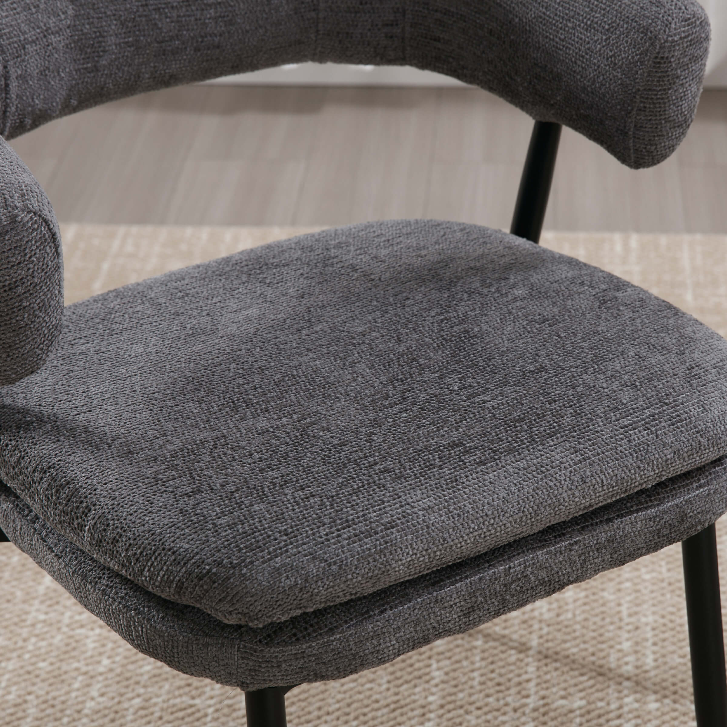 ROCITY Modern Curved Open Back Dining Chairs Set of 2 - 23112DC