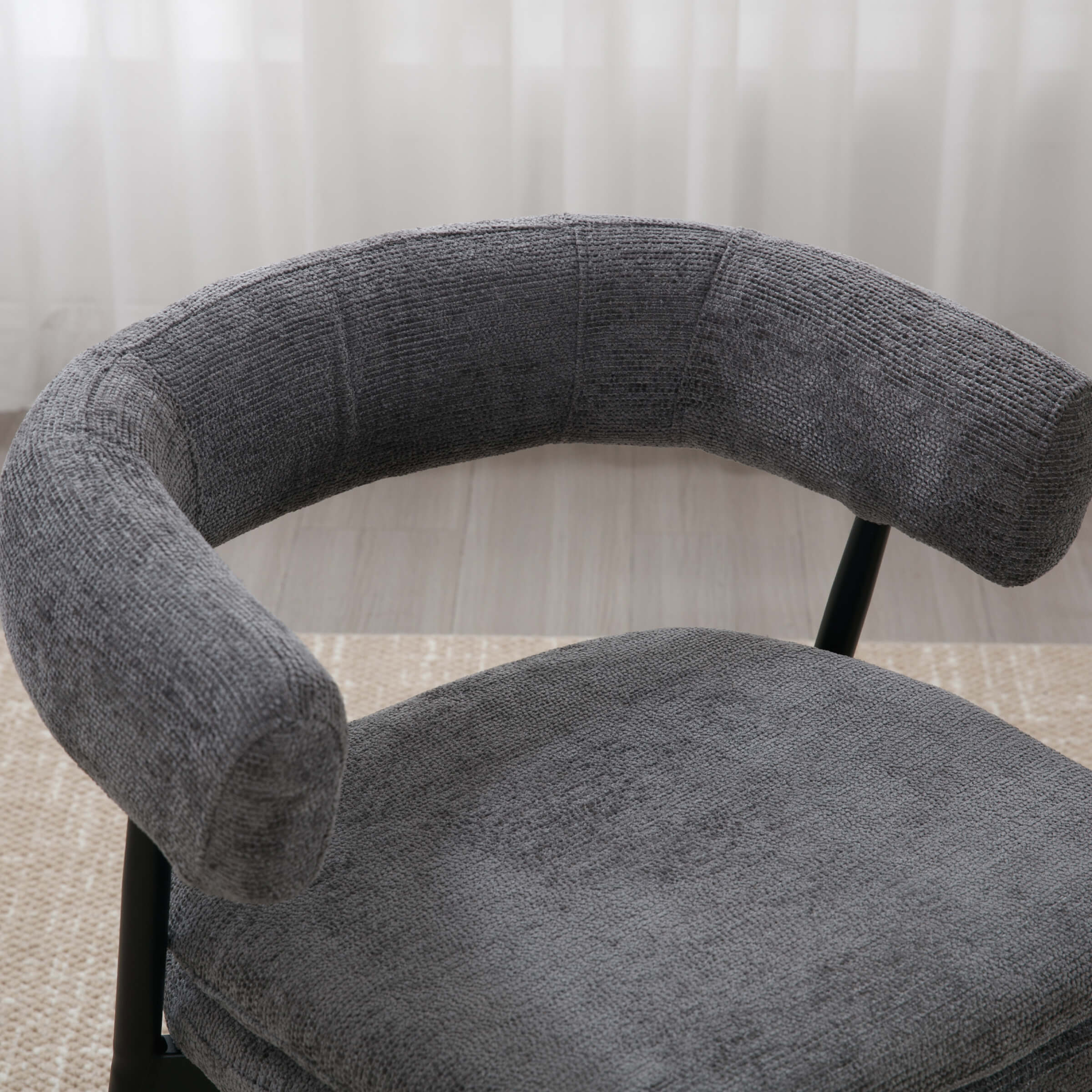 ROCITY Modern Curved Open Back Dining Chairs Set of 2 - 23112DC