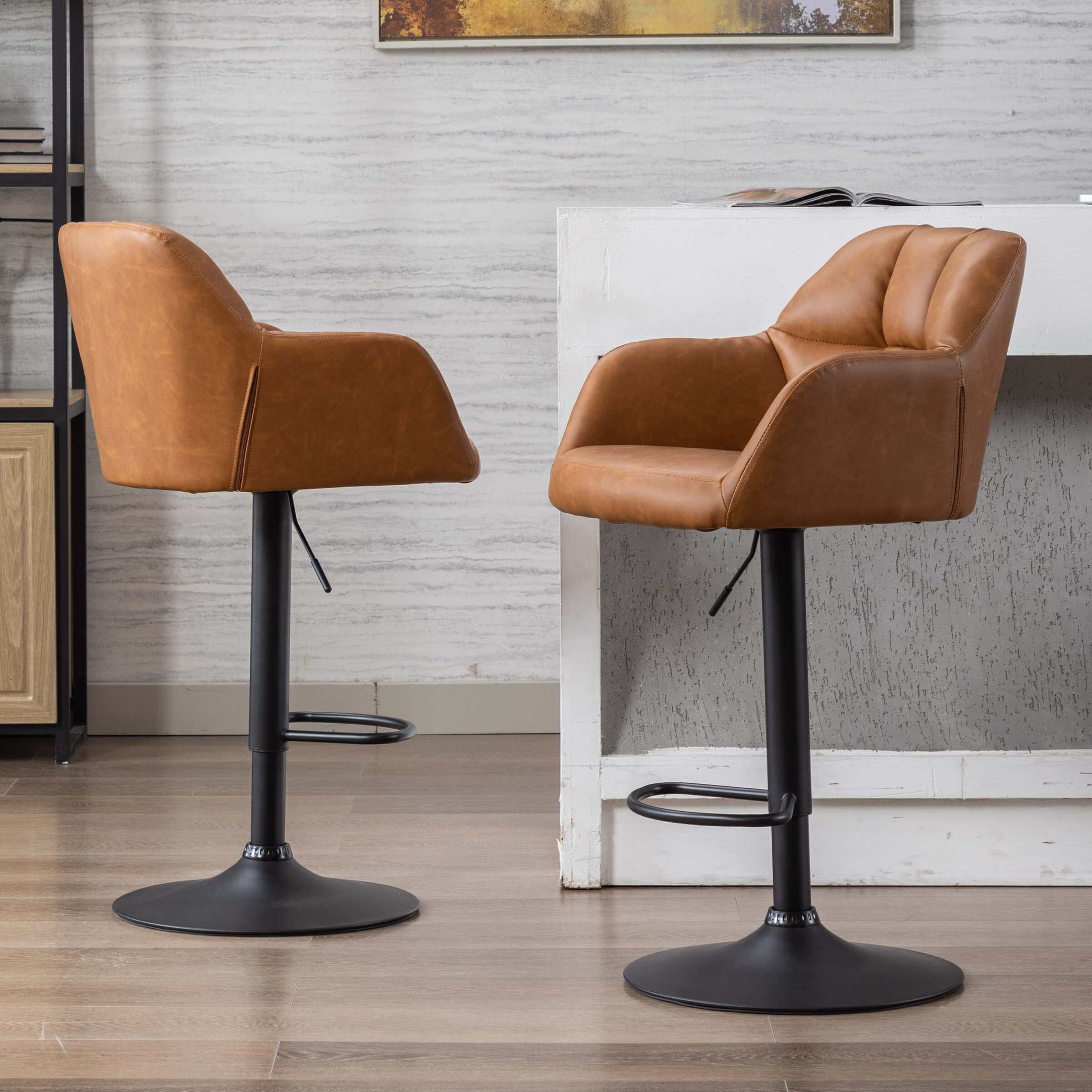 VESCASA Modern Bar Stools with Back Set of 2 - 5117BS