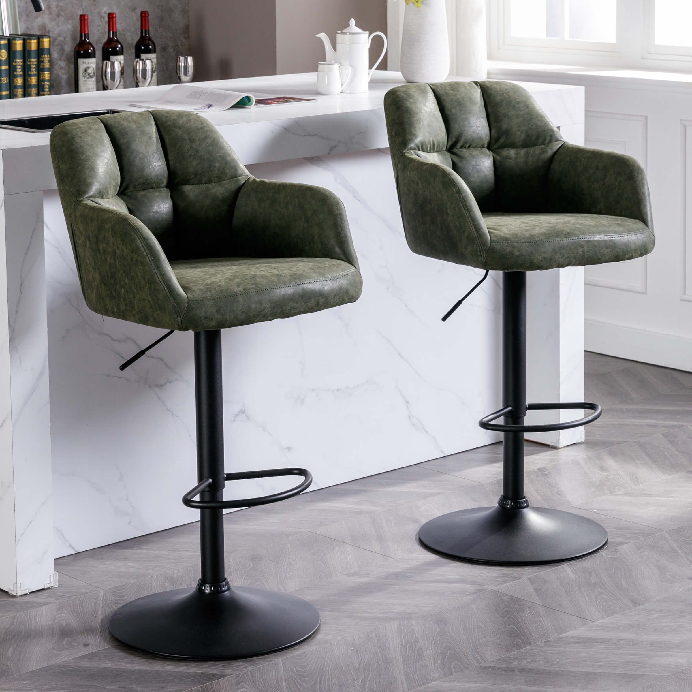 VESCASA Modern Bar Stools with Back Set of 2 - 5117BS
