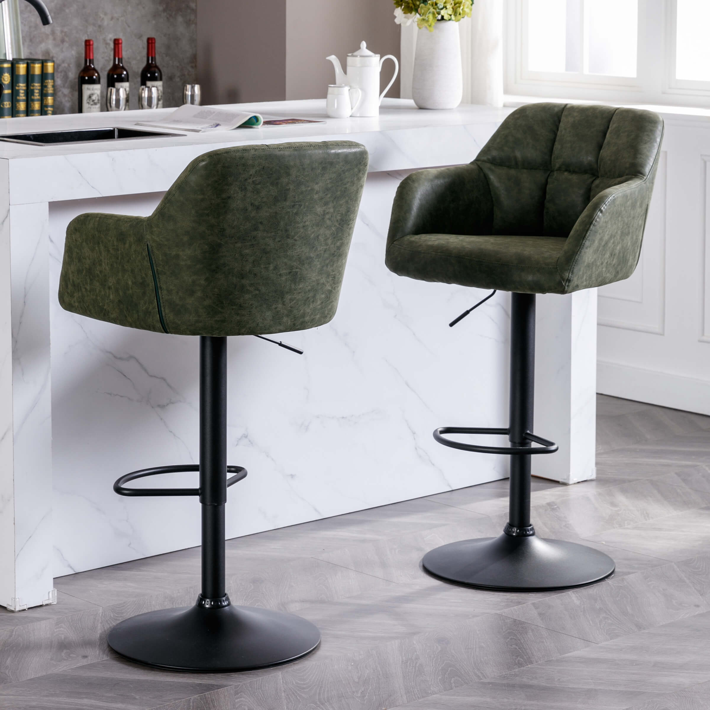 VESCASA Modern Bar Stools with Back Set of 2 - 5117BS