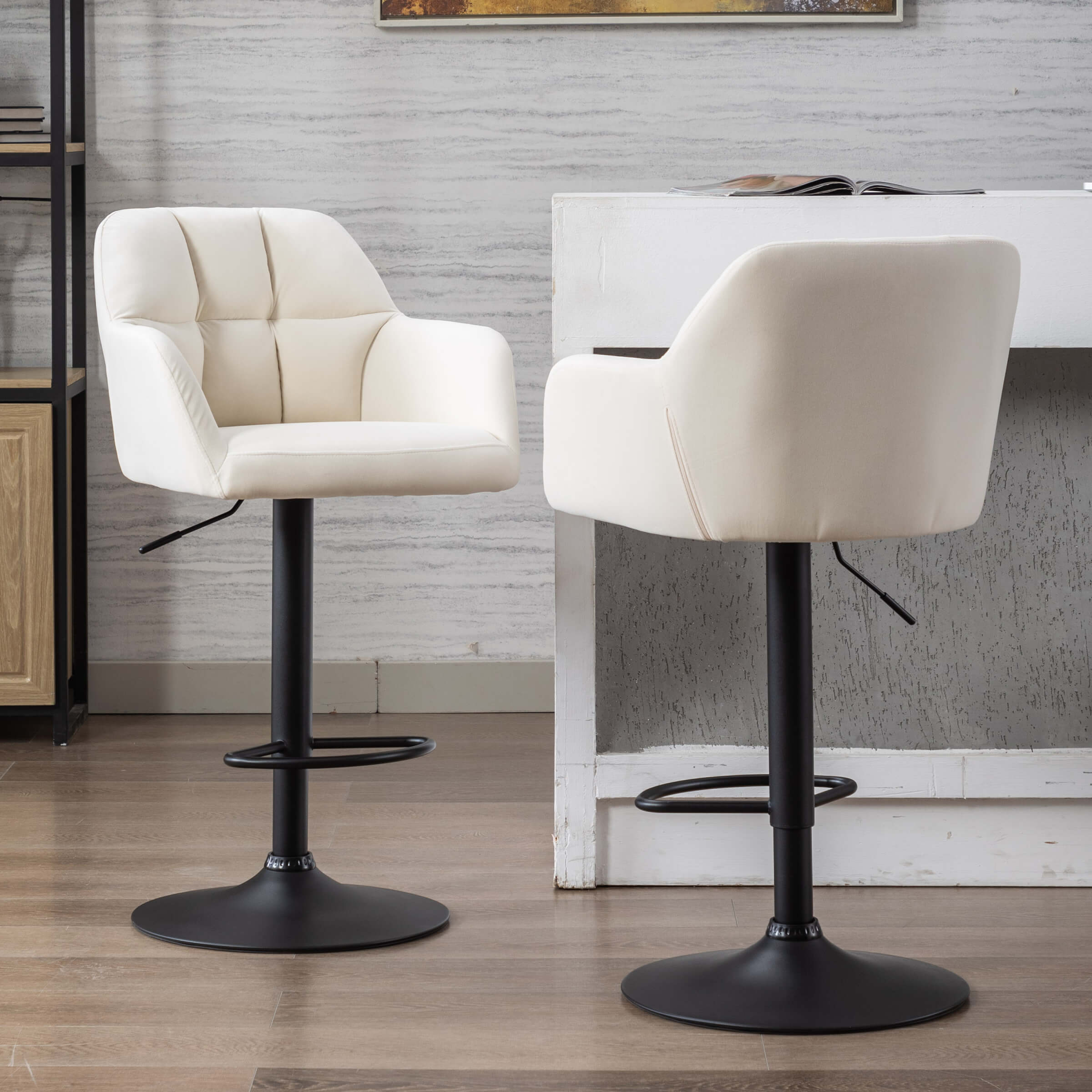 VESCASA Modern Bar Stools with Back Set of 2 - 5117BS