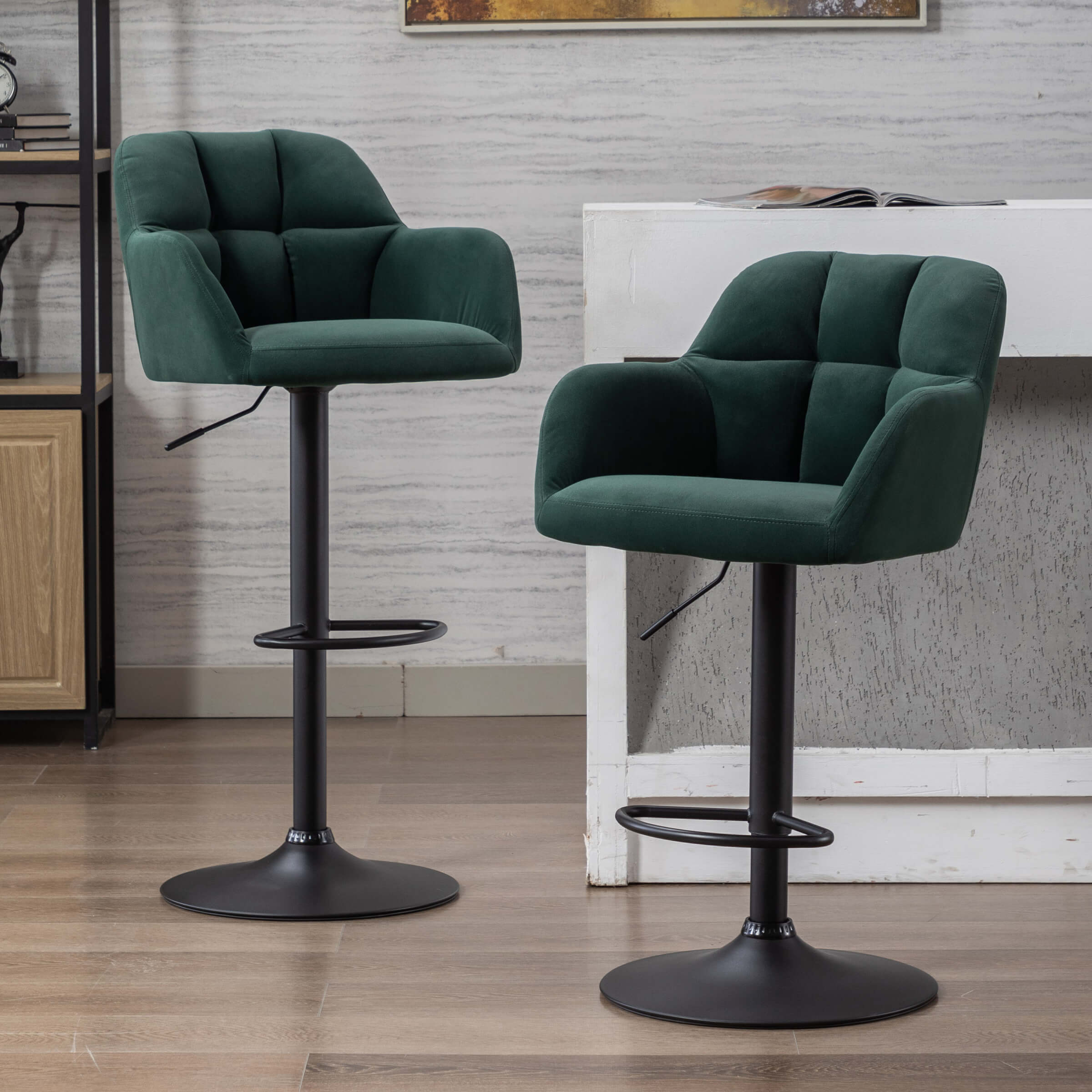 VESCASA Modern Bar Stools with Back Set of 2 - 5117BS