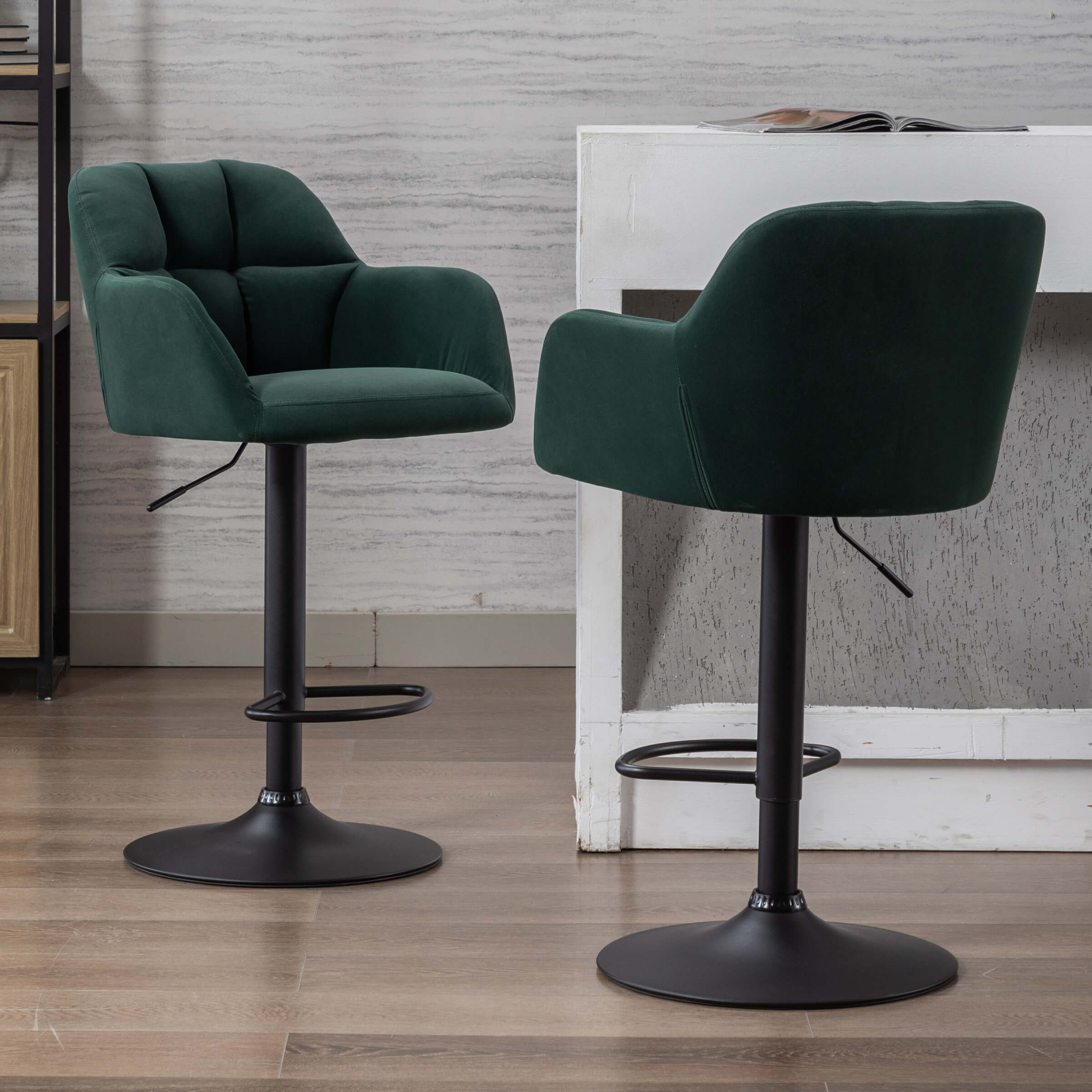 VESCASA Modern Bar Stools with Back Set of 2 - 5117BS