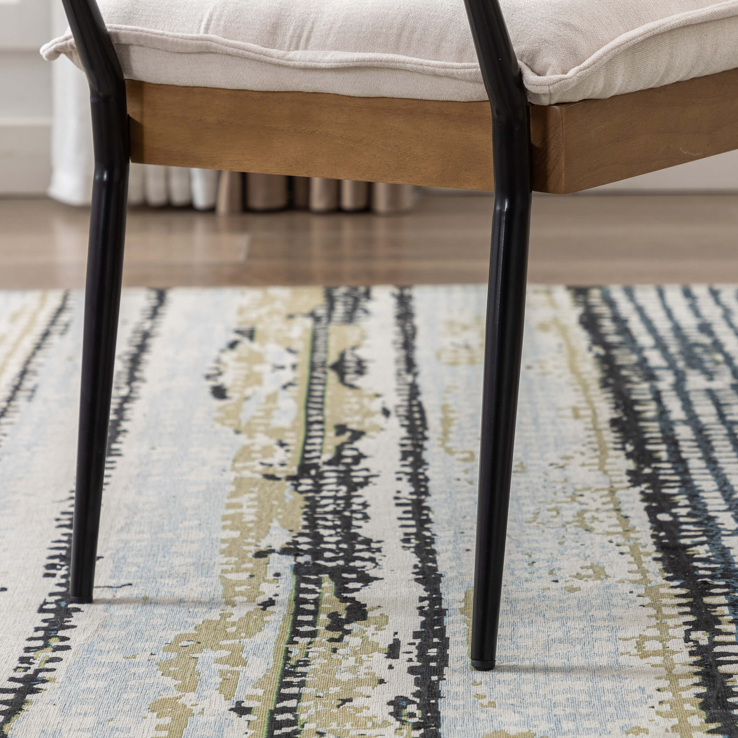 ROCITY Rectangle Metal Legs Bench with Arms - 2465BH