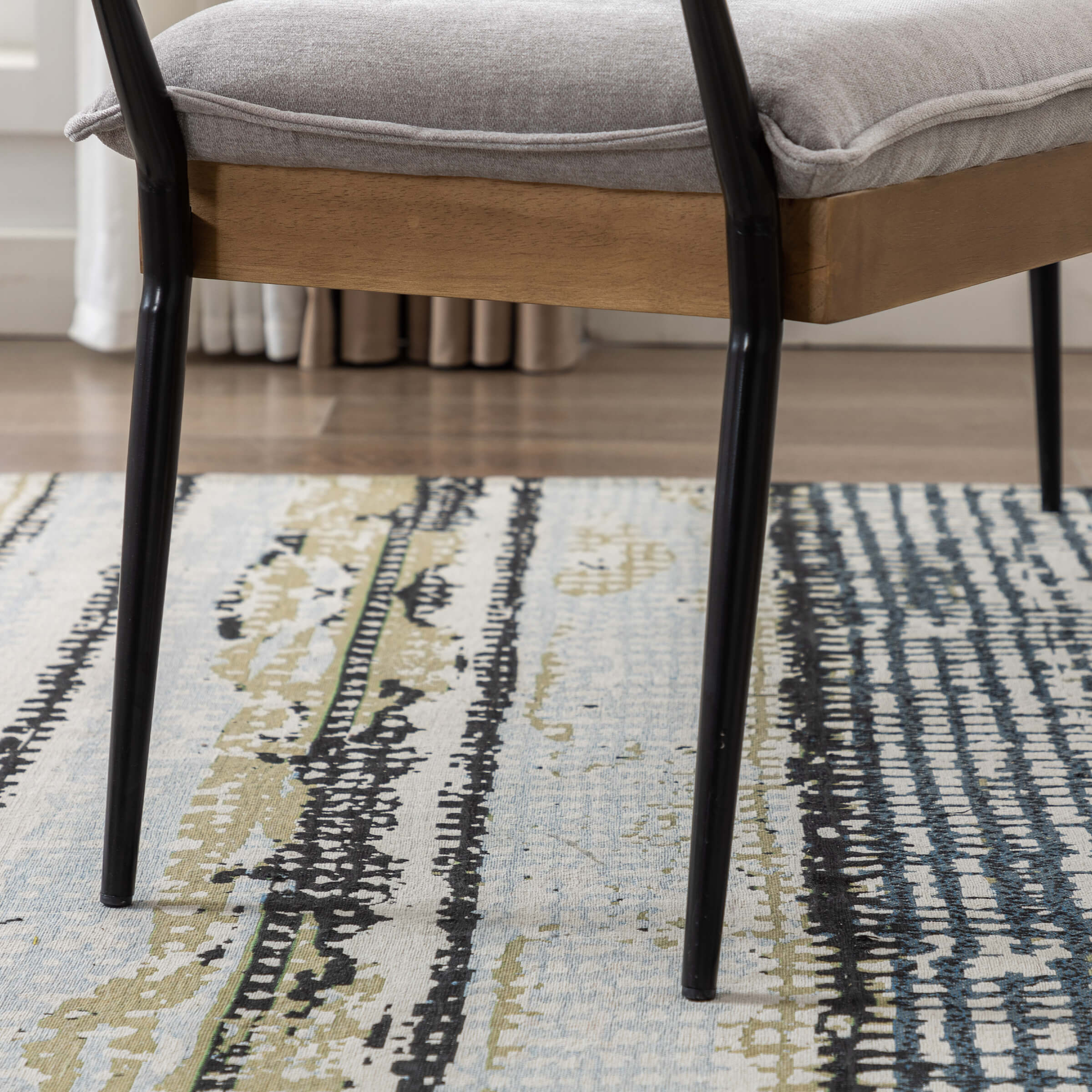 ROCITY Rectangle Metal Legs Bench with Arms - 2465BH