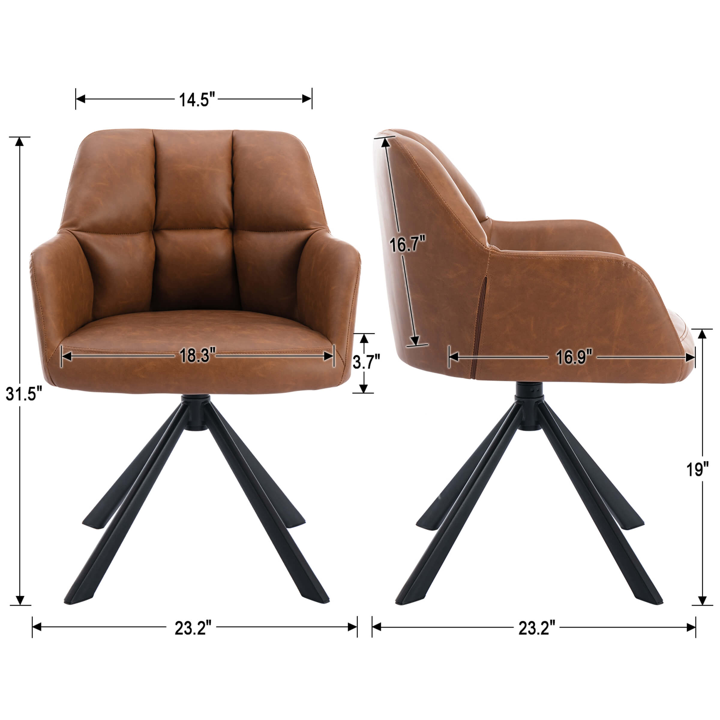 ROCITY Modern Swivel Desk Chair 1 PCS - 9178&X178OC