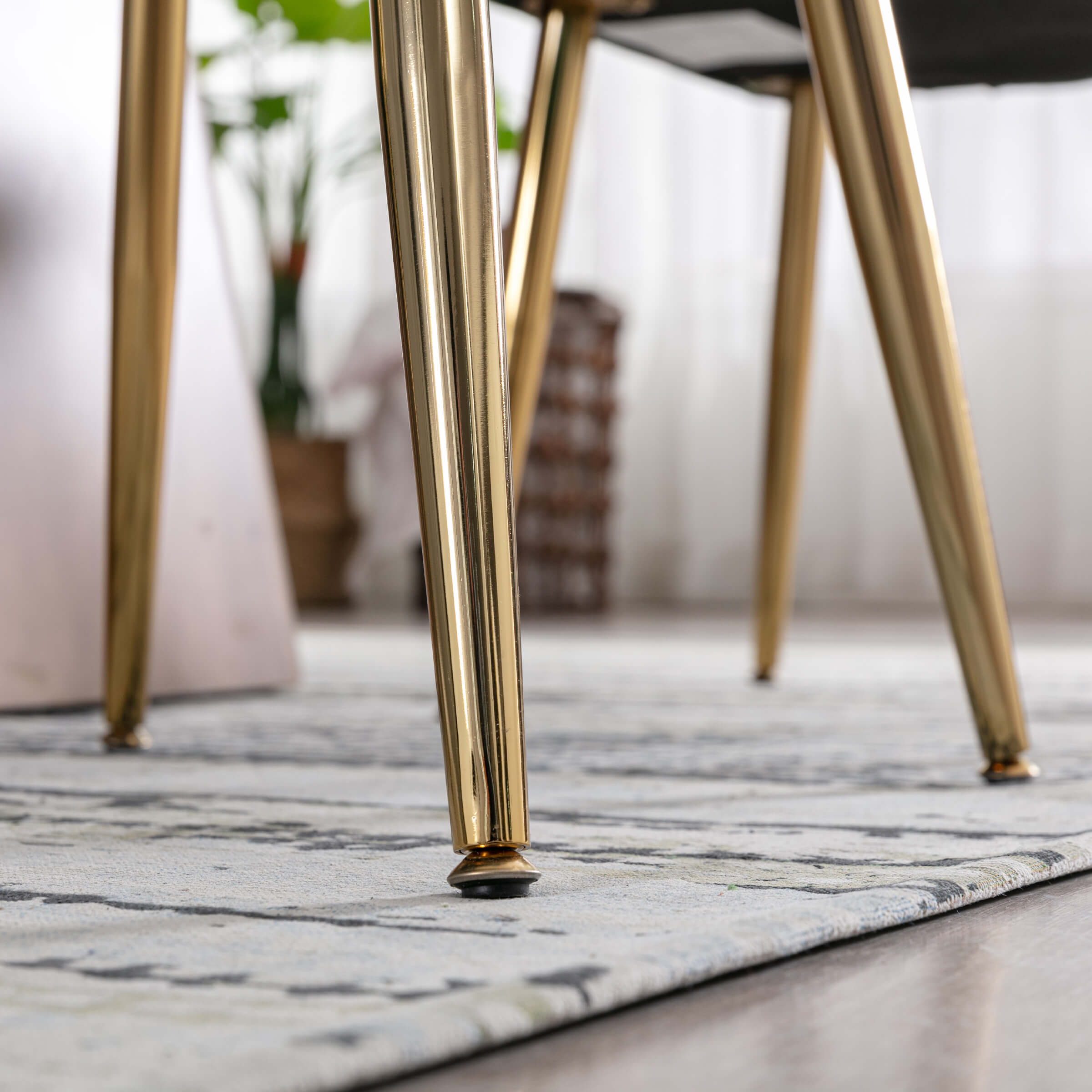 CHICAURA Modern Velvet Gold Metal Legs Dining Chairs Set of 2 - 60271DC