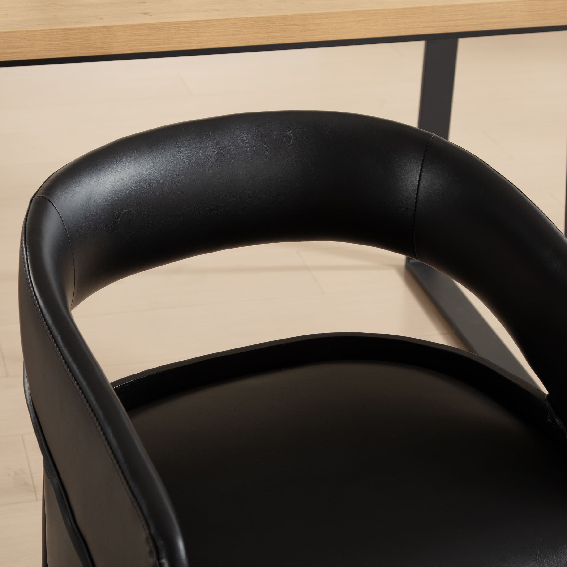 ROCITY Open Barrel Curved Back Dining Chairs Set of 2 - 1999DC