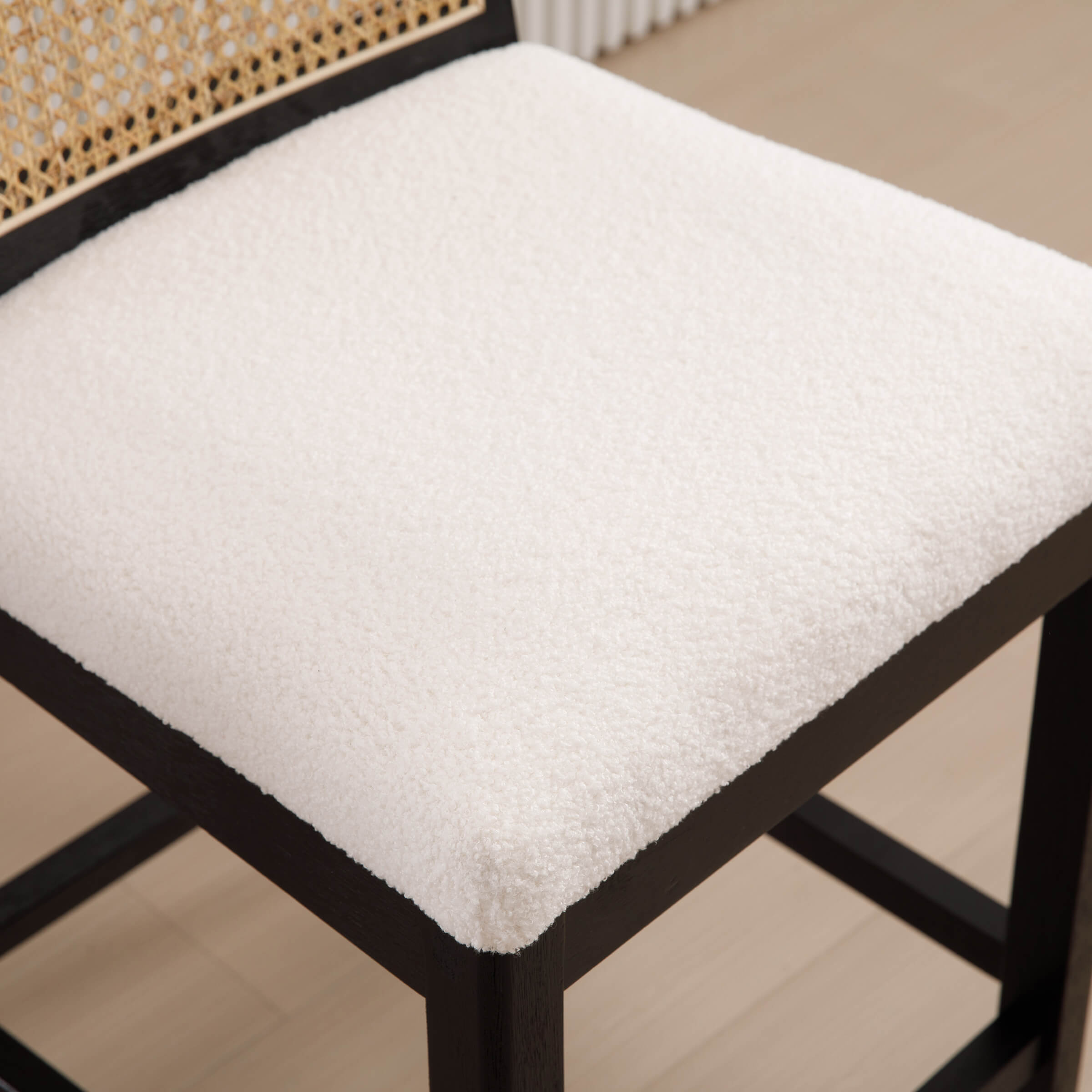 EALSON 26.5"H Rattan Back Wood Counter Stools Set of 2 - 5802CS