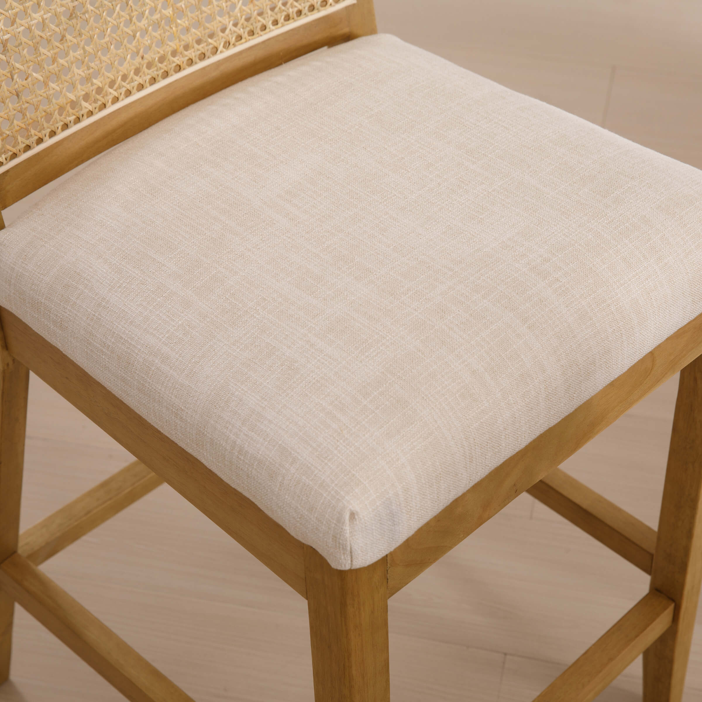 EALSON 26.5"H Rattan Back Wood Counter Stools Set of 2 - 5802CS