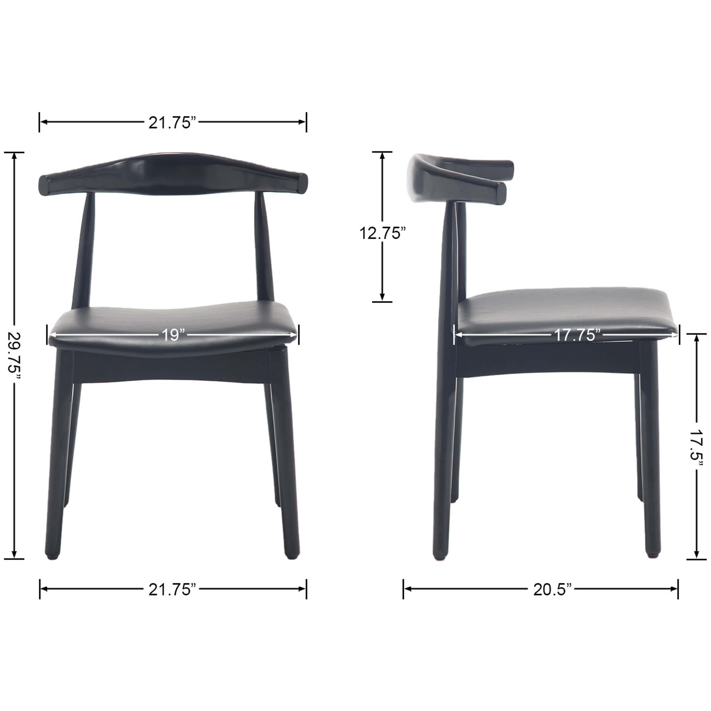 Kmax Wood Barrel Back Kitchen Chairs Set of 2 - X017DC