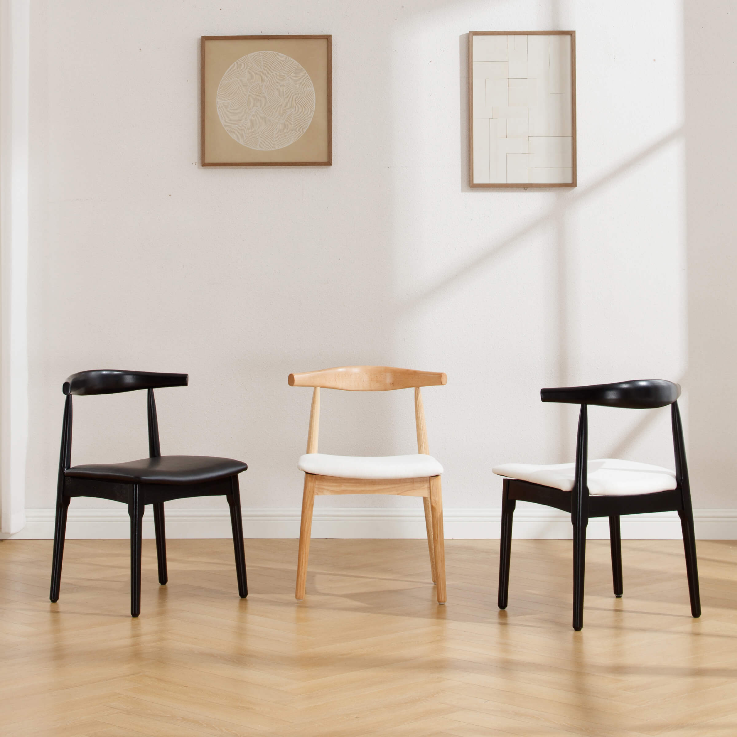 Kmax Wood Barrel Back Kitchen Chairs Set of 2 - X017DC